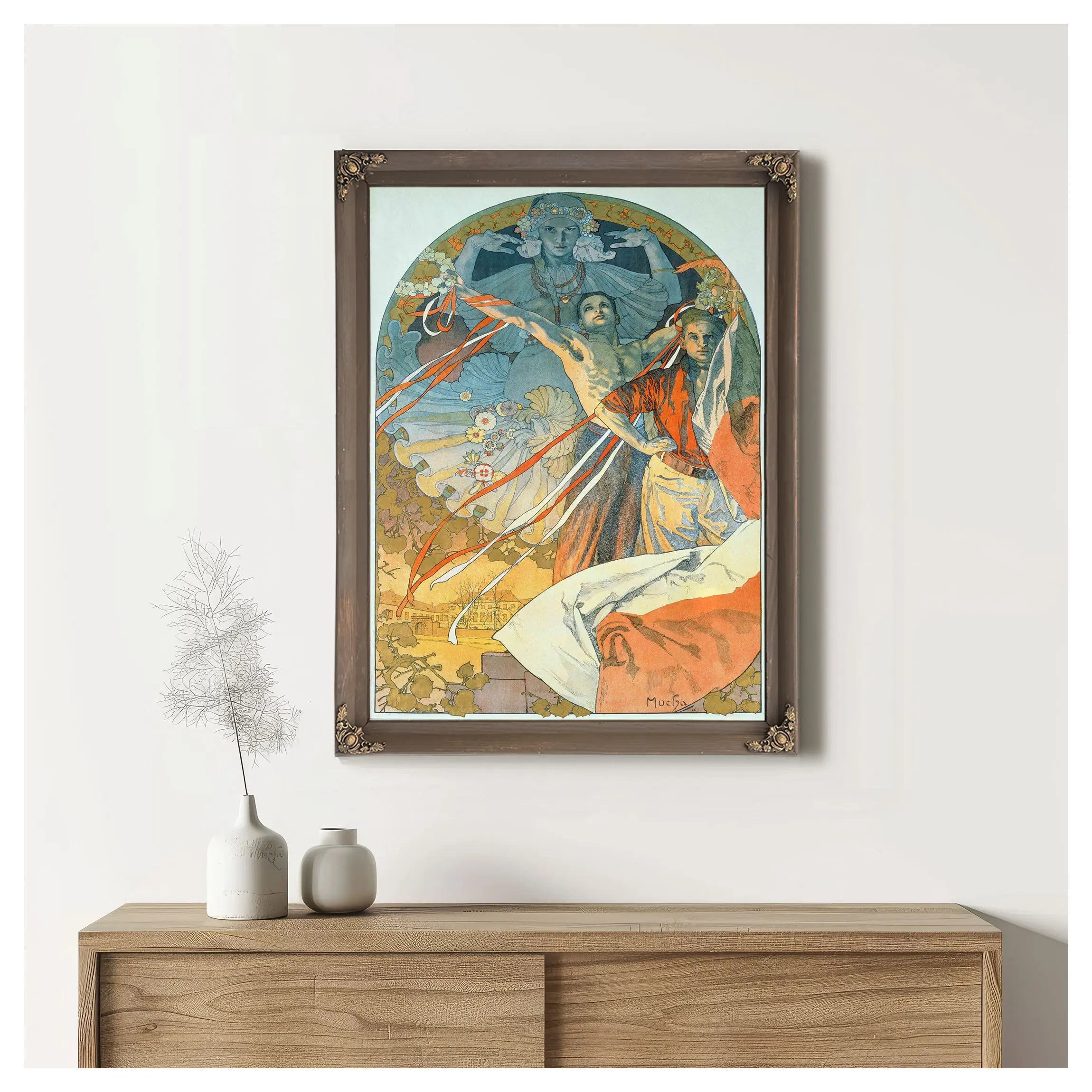 8Th Sokol Festival Prague 1926 Pageant On The Vltava River by Alphonse Mucha