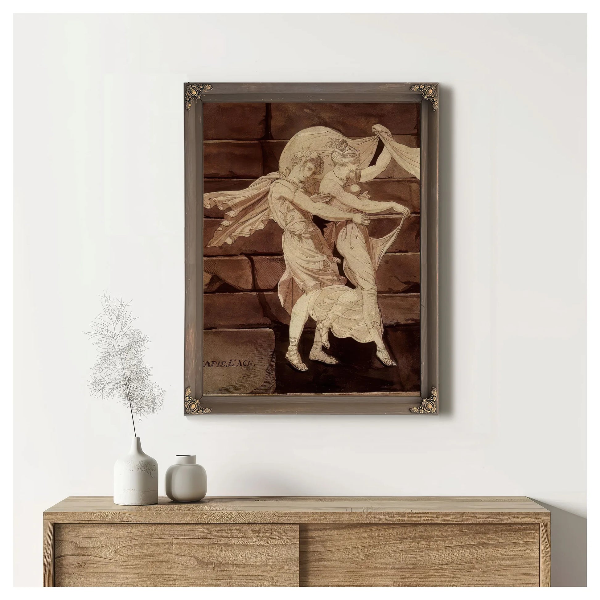 Aphrodite Leads Paris To A Duel With Menelaus By Henry Fuseli Fine Art Print