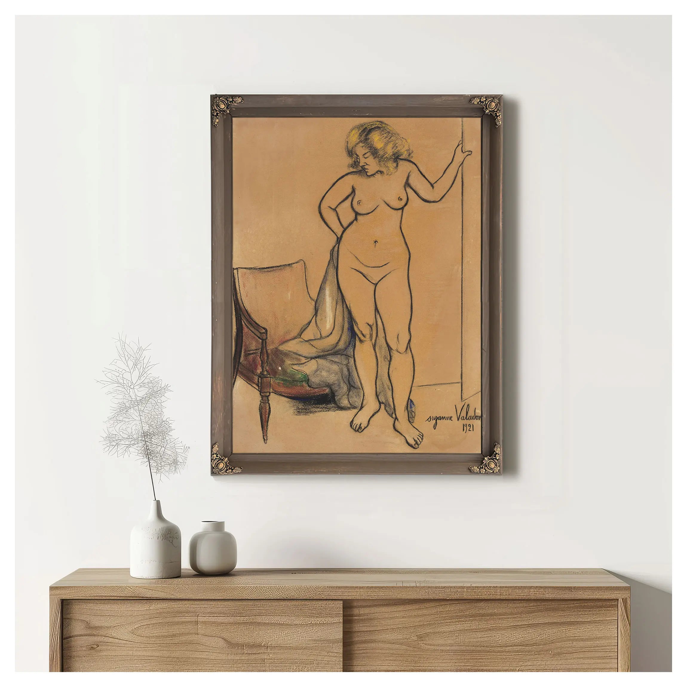 Nu A La Draperie Devant Un Fauteuil 1921 by Suzanne Valadon