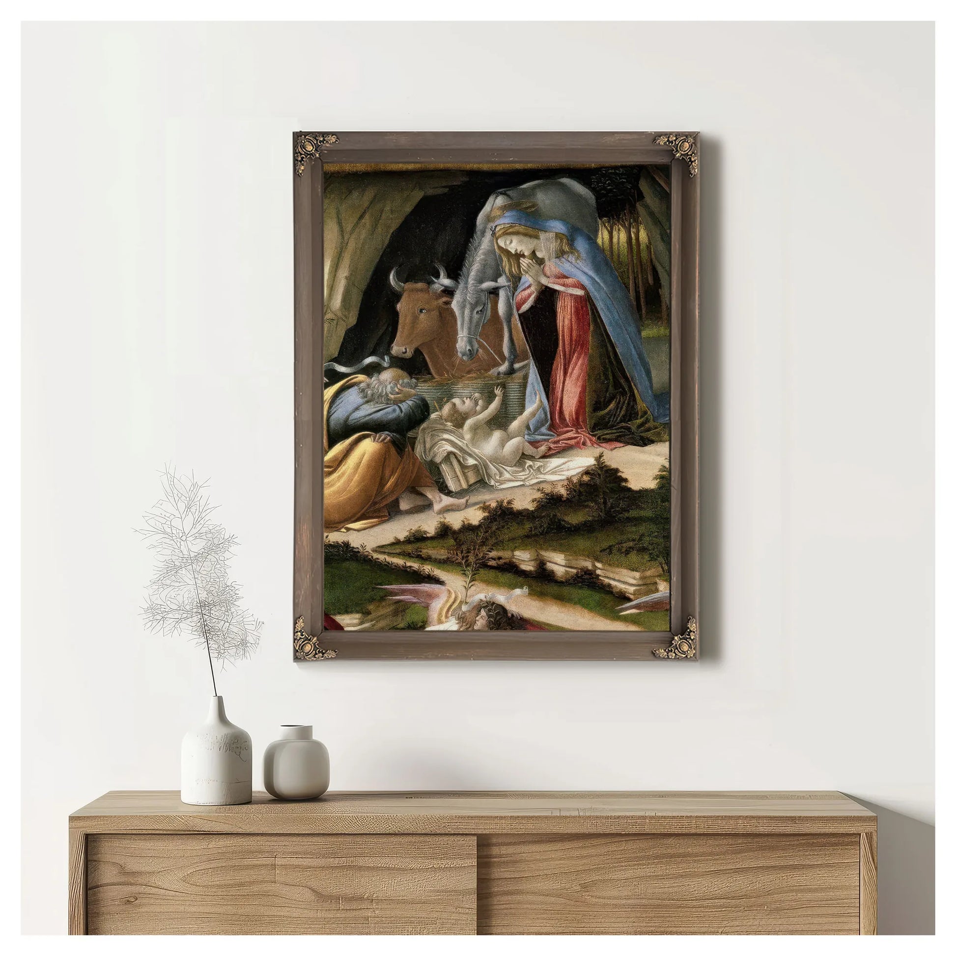 Mystic Nativity B By Sandro Botticelli Fine Art Print