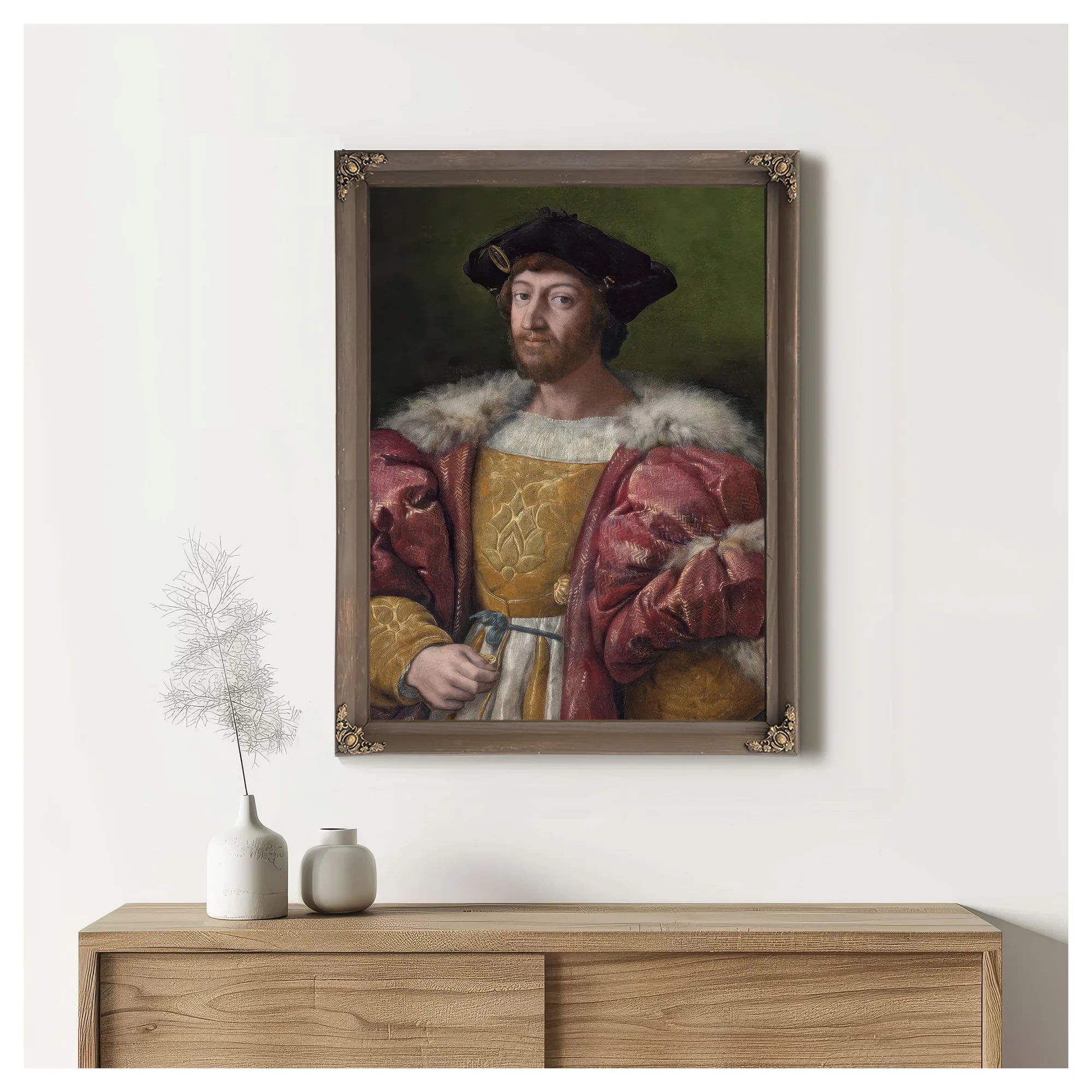 Portrait Of Lorenzo De Medici Duke Of Urbino Holding A Gold Box By Raphael Fine Art Print