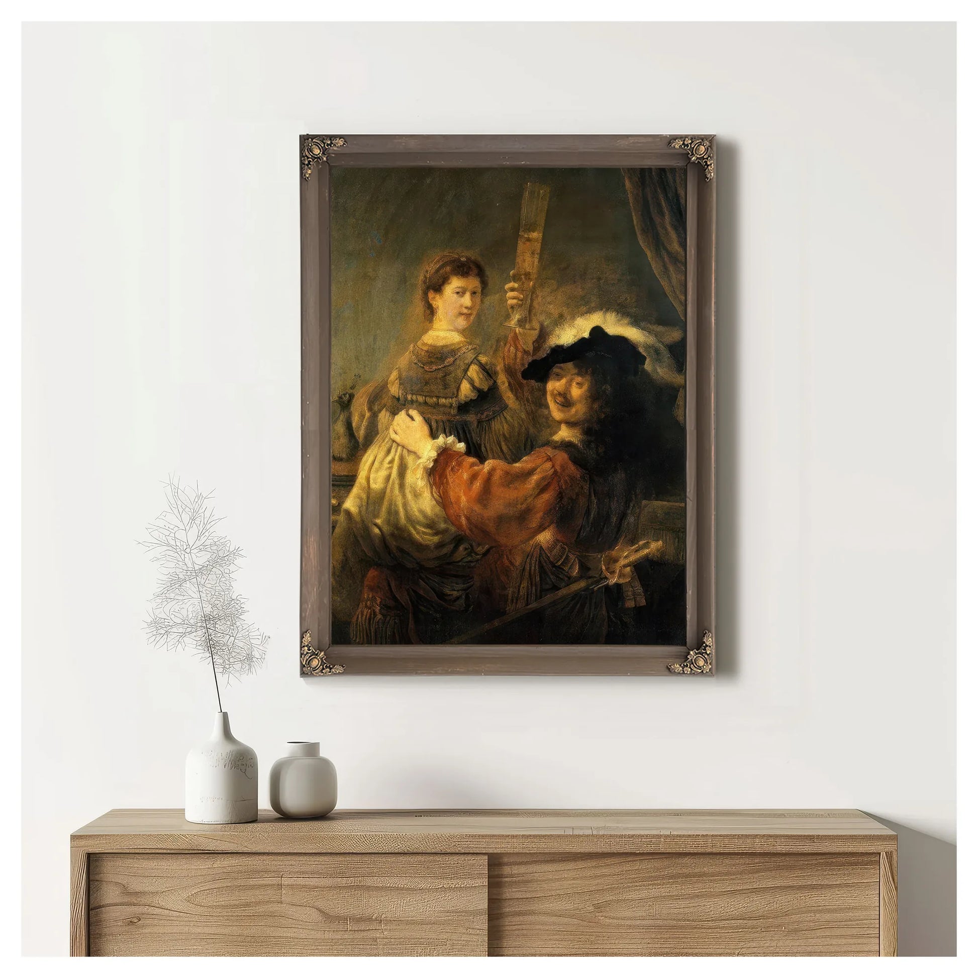Rembrandt And Saskia In The Parable Of The Prodigal Son By Rembrandt Fine Art Print