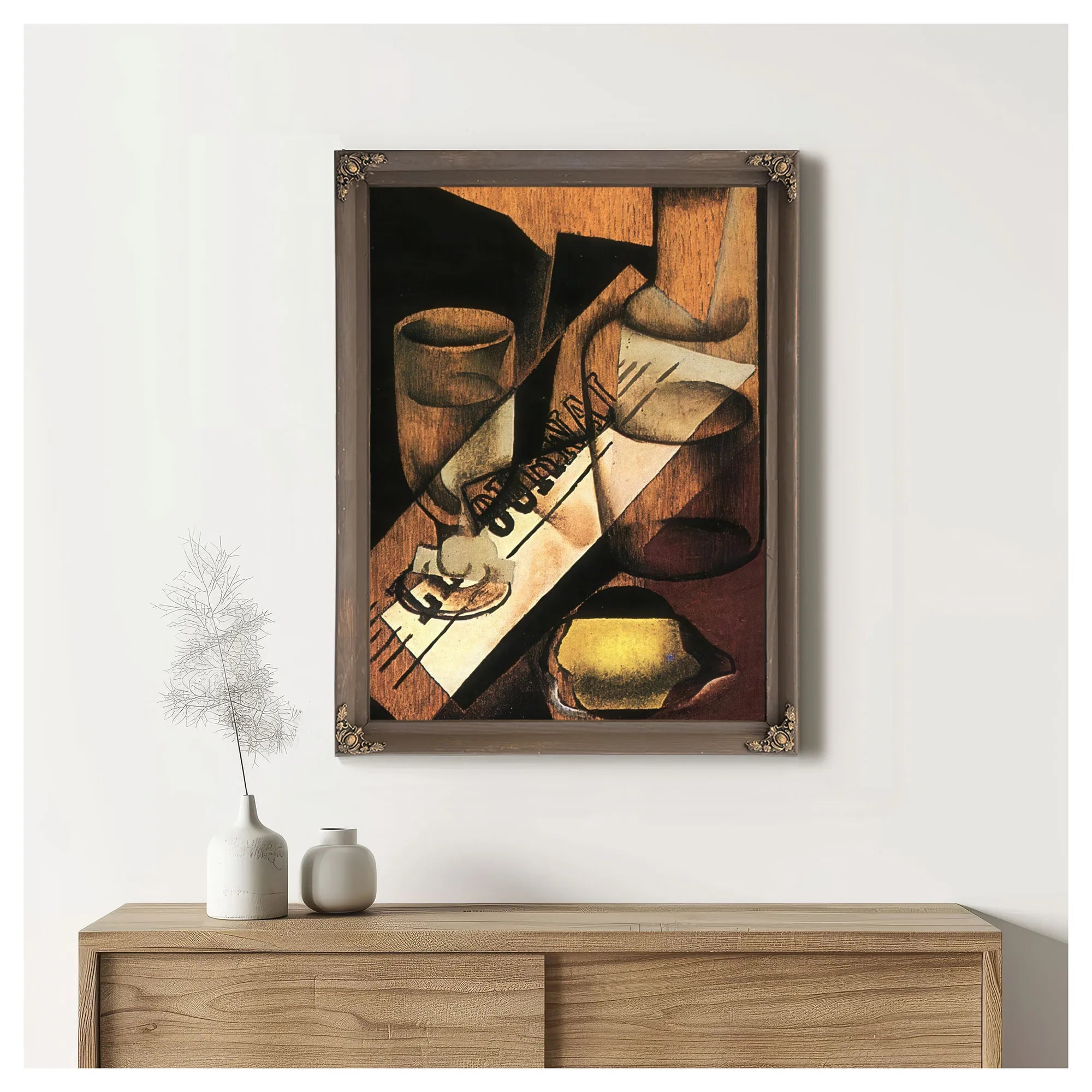 Water Bottle And Lemon By Juan Gris Fine Art Print