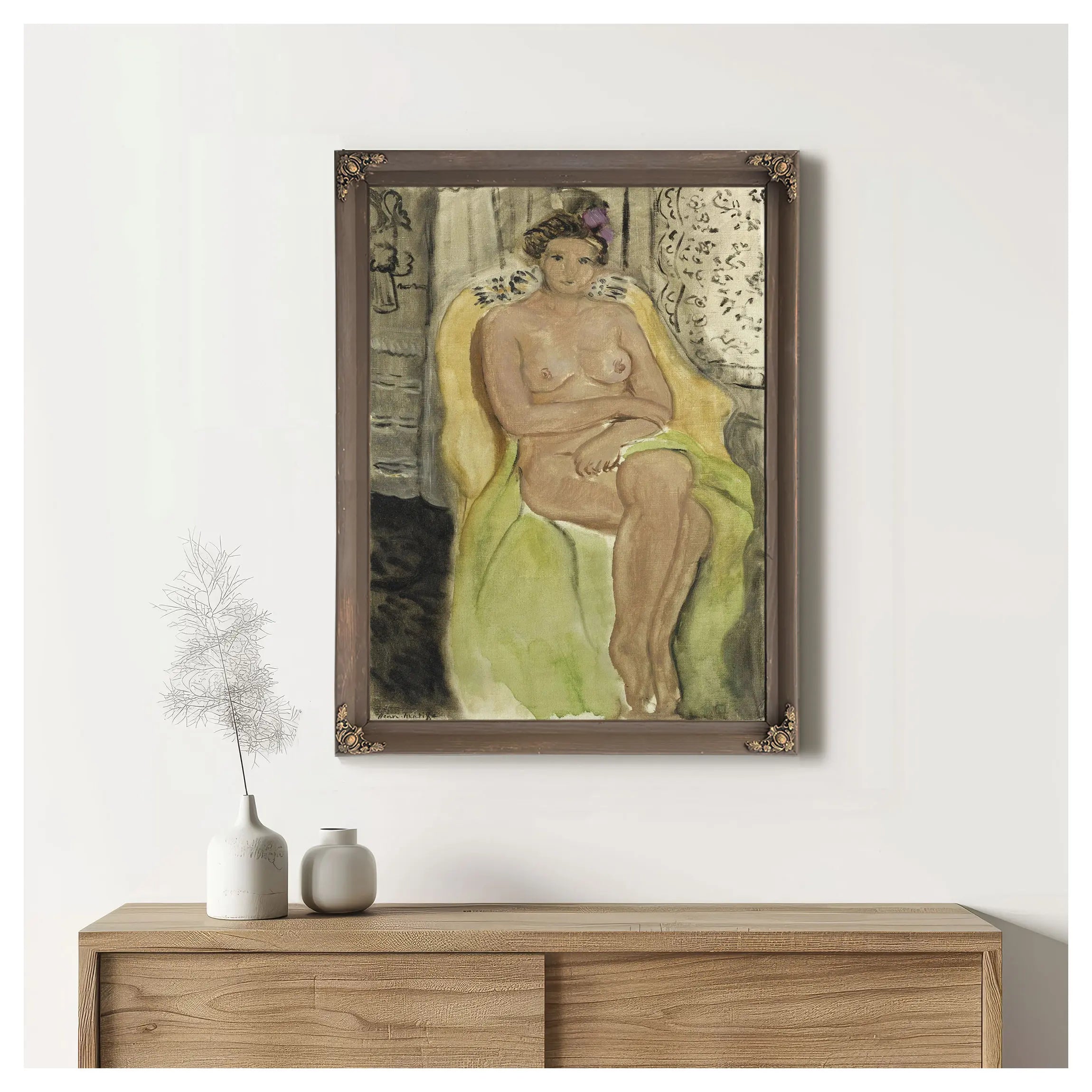 Nude On A Yellow Sofa (Nu Au Canapr Jaune) by Henri Matisse