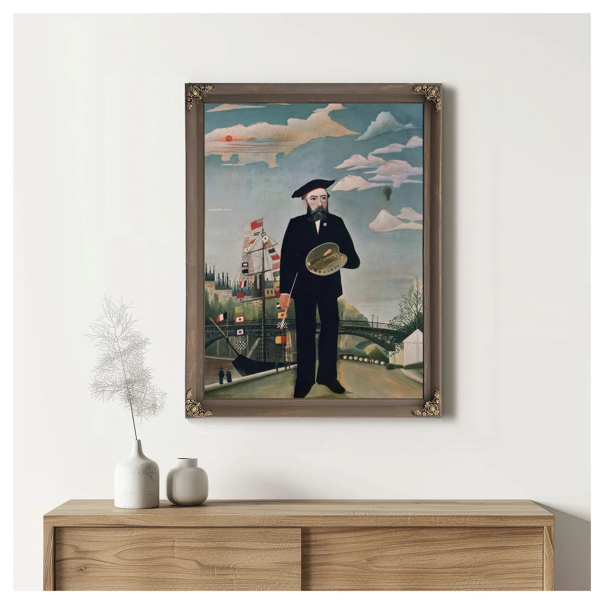 Self Portrait, From L'ile Saint Louis By Henri Julien Felix Rousseau Fine Art Print