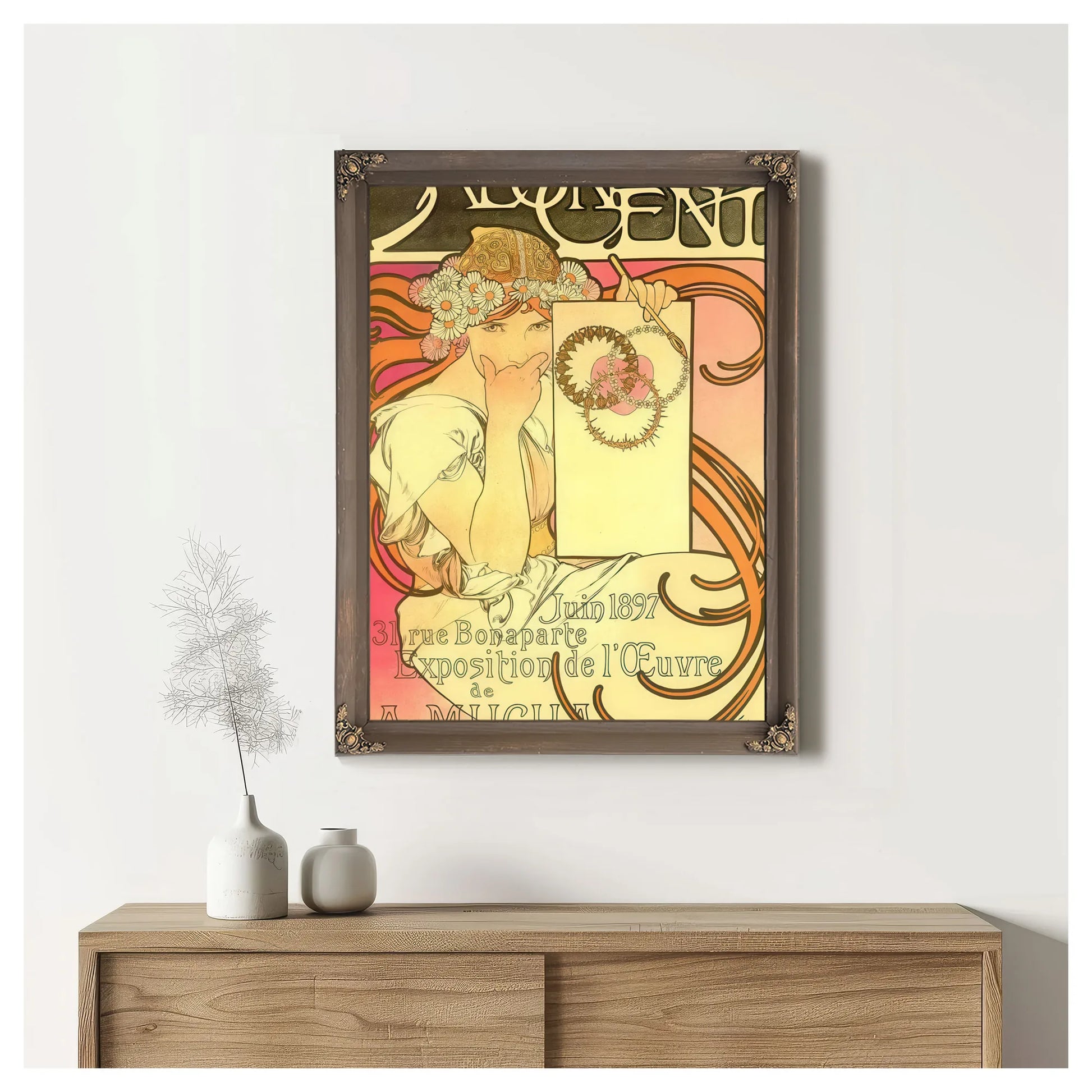 Salon Des Cent Exhibition Of The Work Of A Mucha By Alphonse Mucha Fine Art Print
