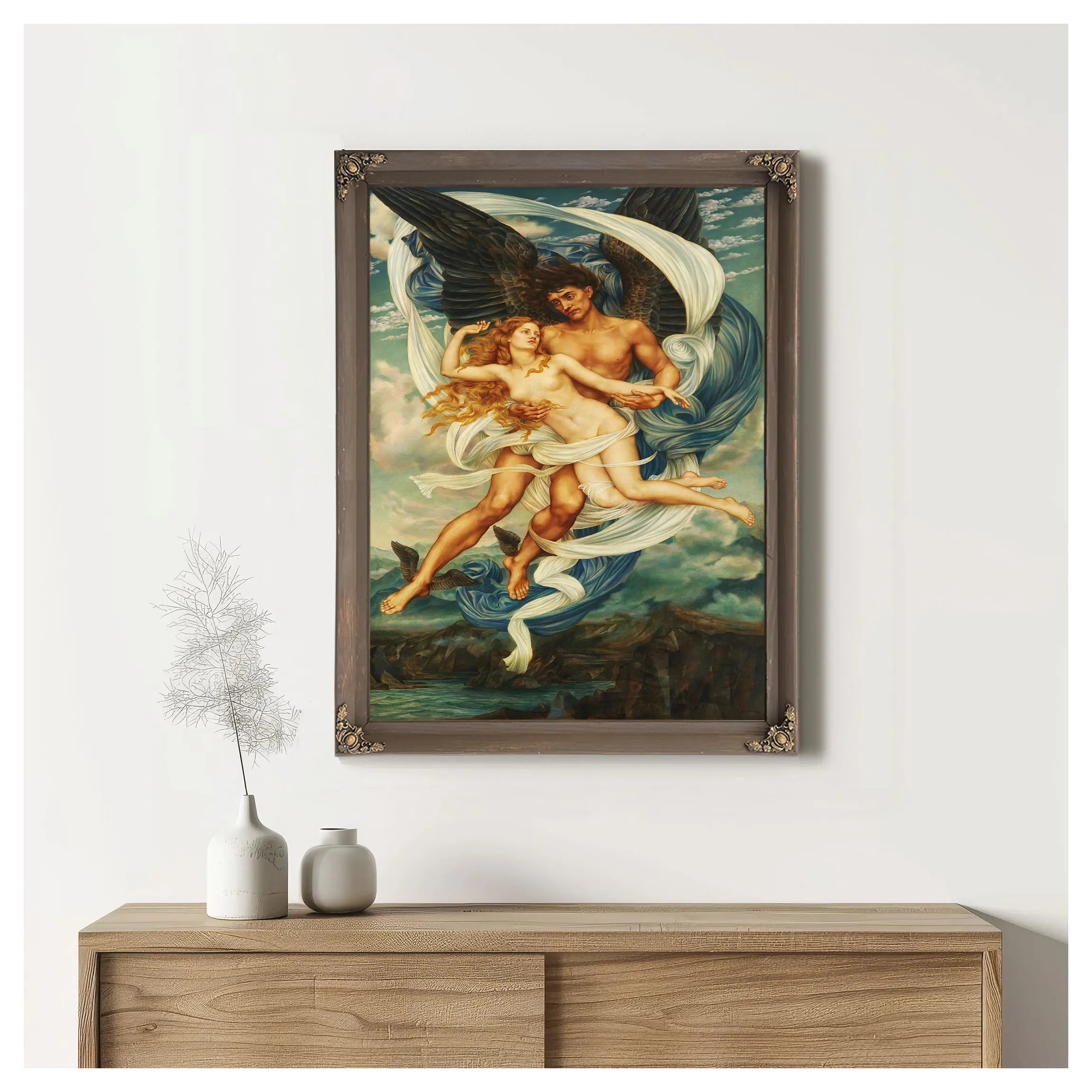 Boreas And Oreithyia by Evelyn De Morgan