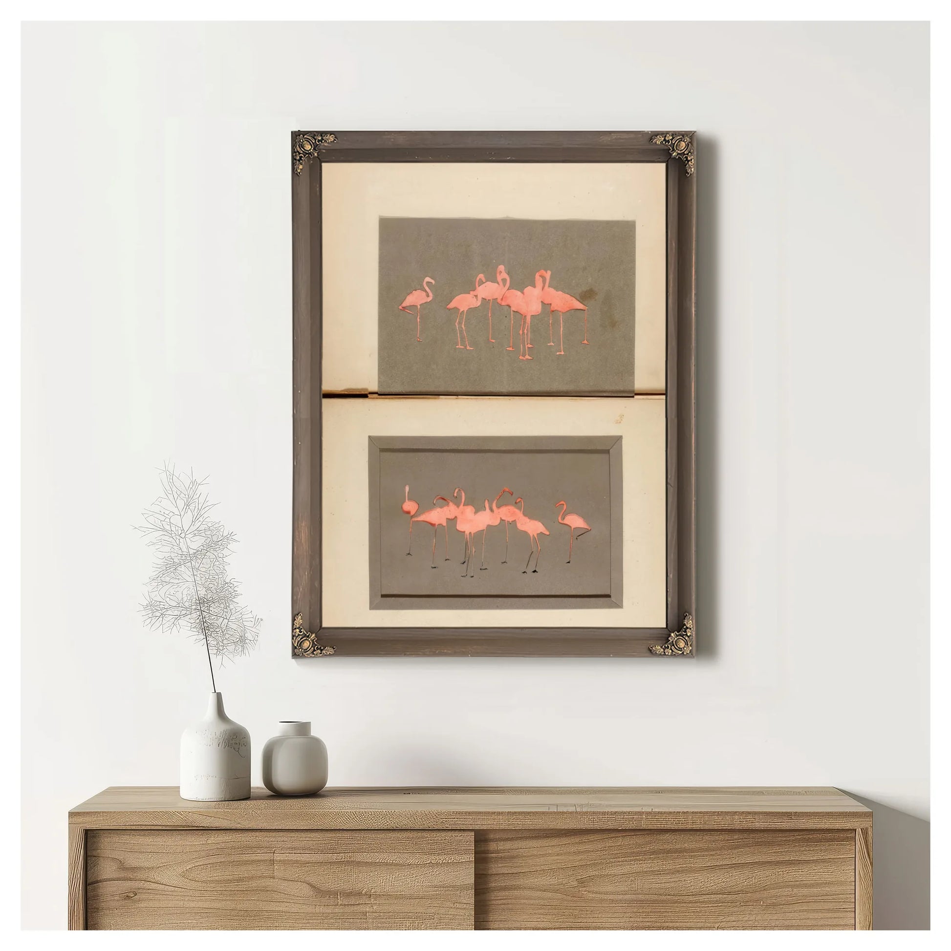 Flamingoes, Study Folder For Book Concealing Coloration In The Animal Kingdom By Abbott Handerson Thayer Fine Art Print
