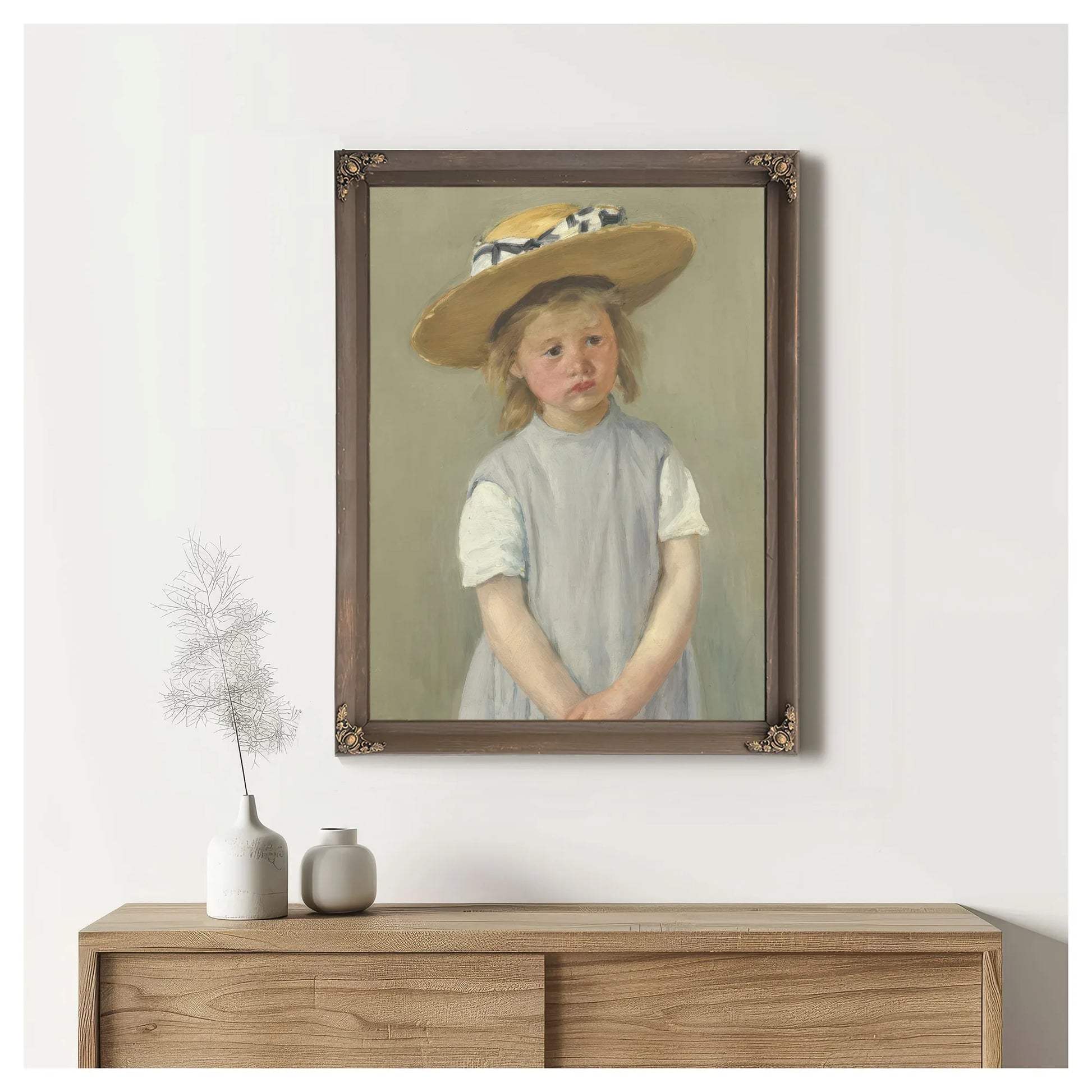 Child In A Straw Hat By Mary Cassatt Fine Art Print
