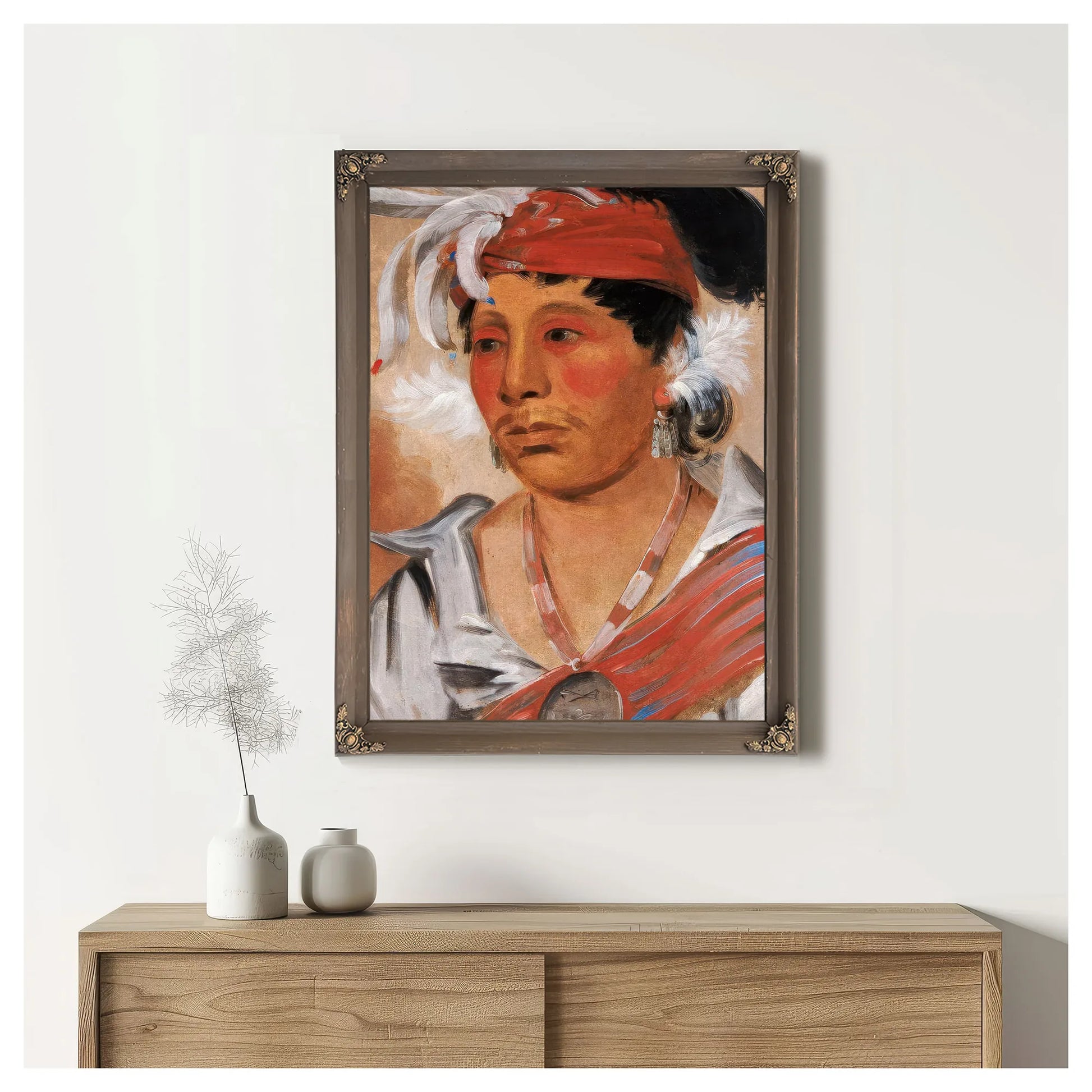 String, A Renowned Warrior By George Catlin Fine Art Print