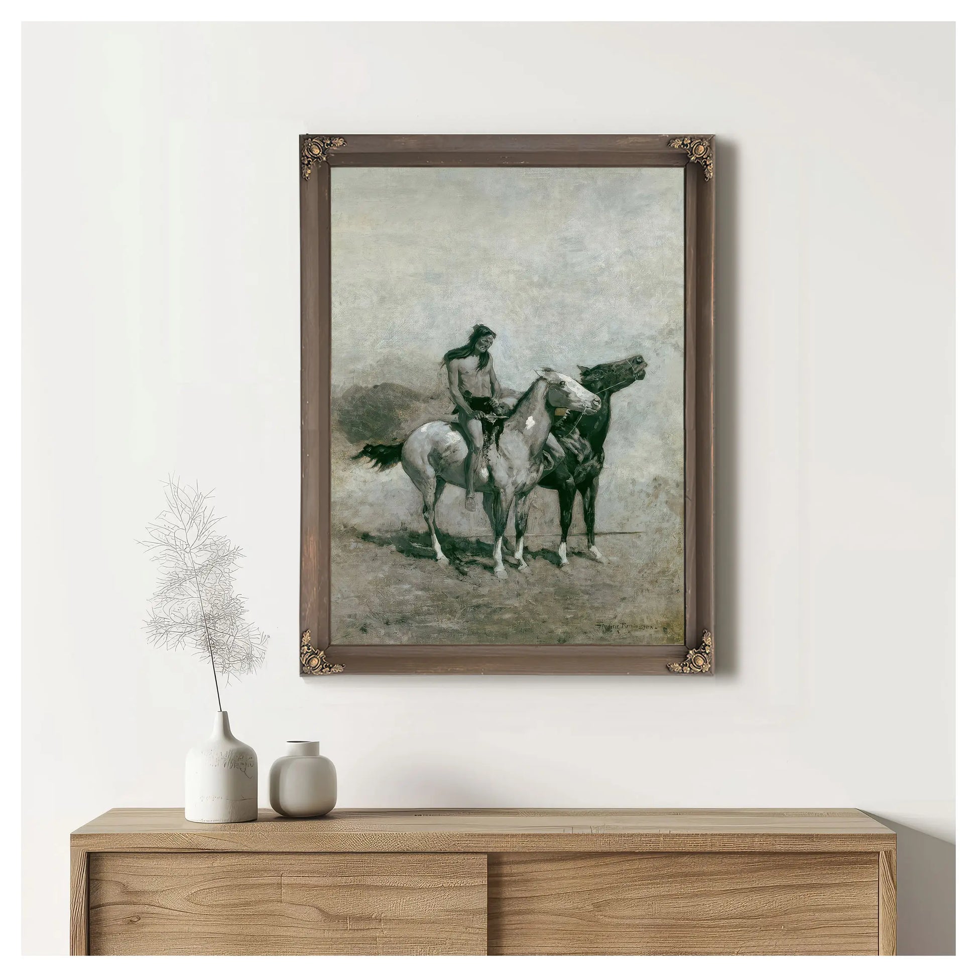 The Fireeater Slung His Victim Across His Pony by Frederic Remington