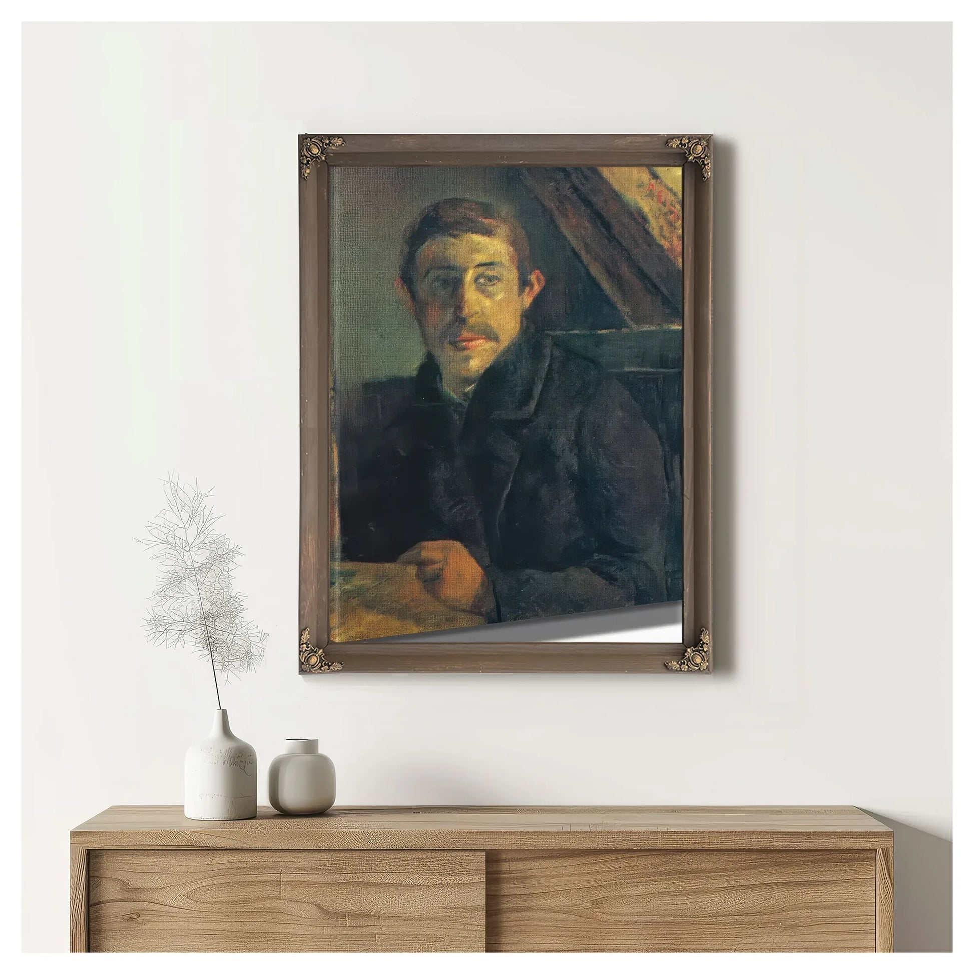 Self Portrait In Front Of Easel By Paul Gauguin Fine Art Print