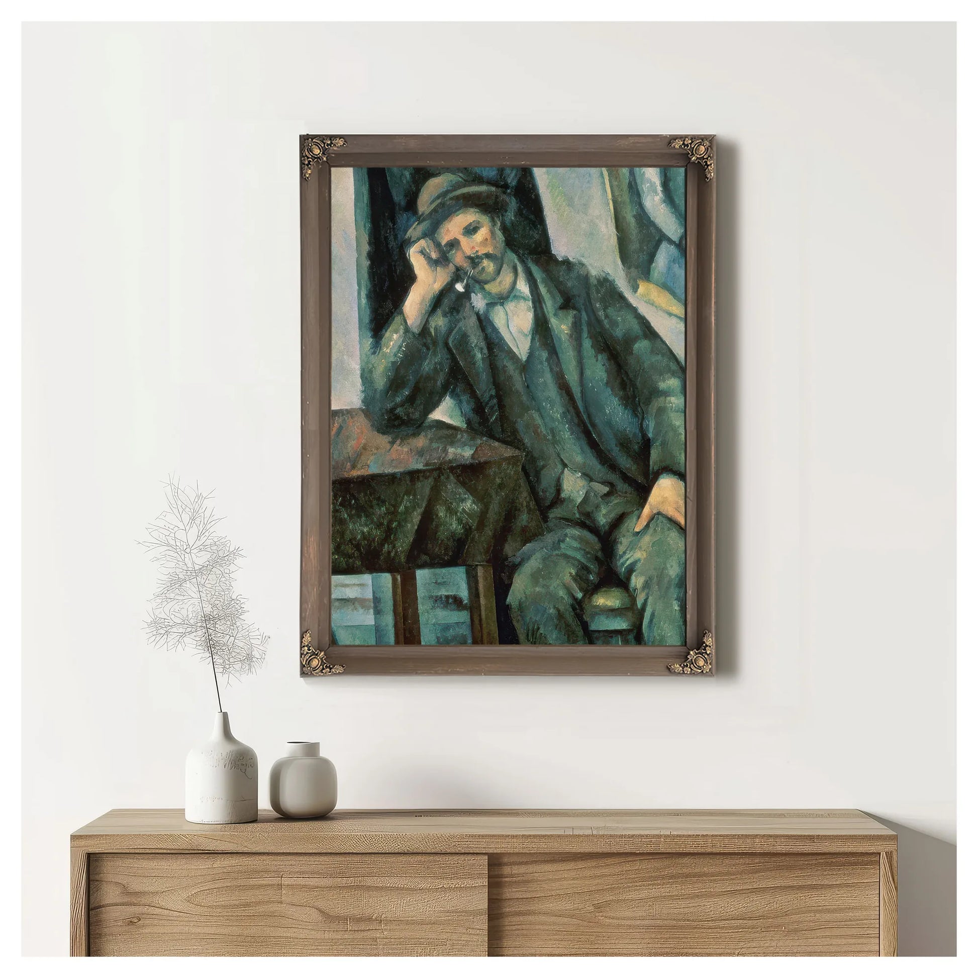 Man Smoking A Pipe By Paul Cezanne Fine Art Print