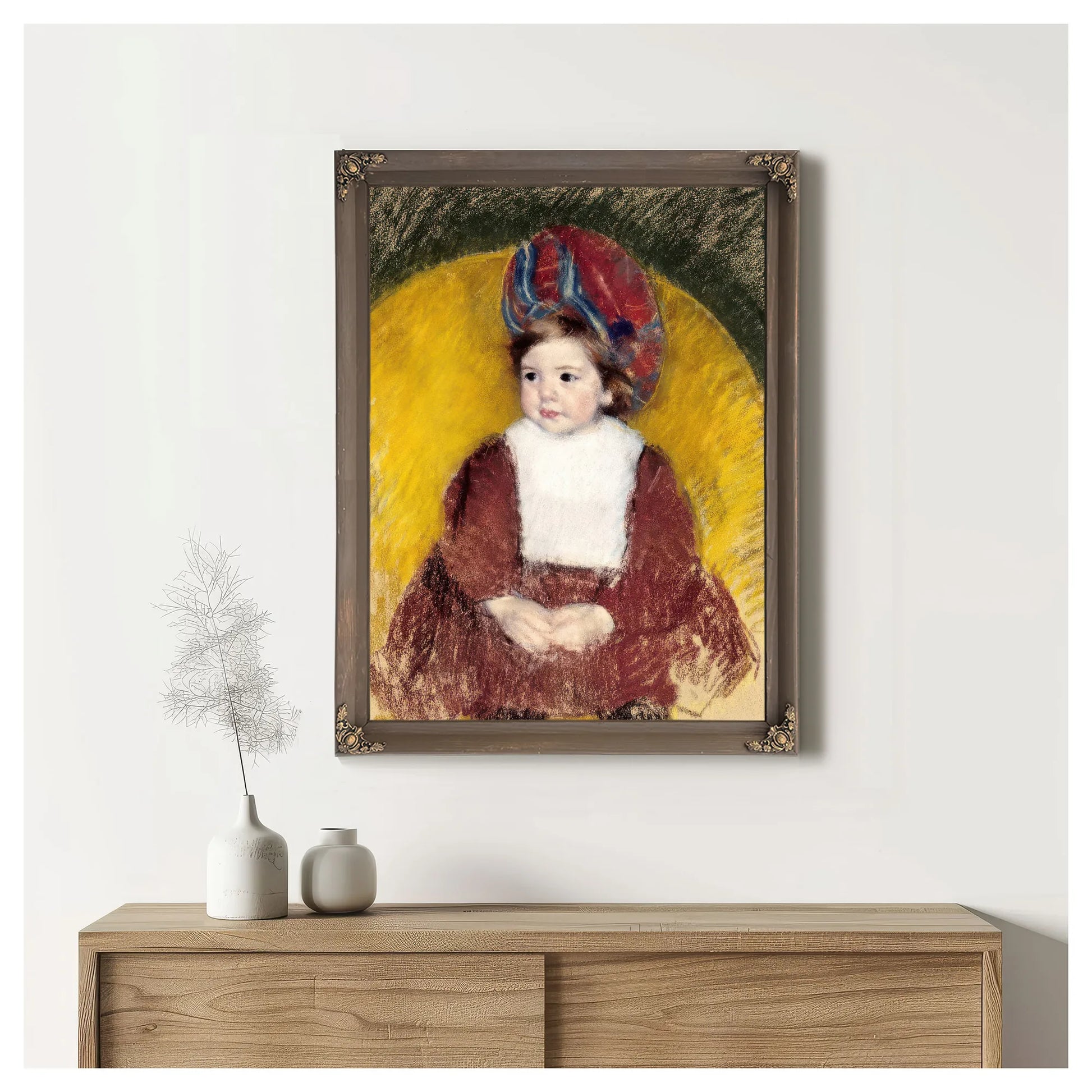 Margot In A Dark Red Costume By Mary Cassatt Fine Art Print