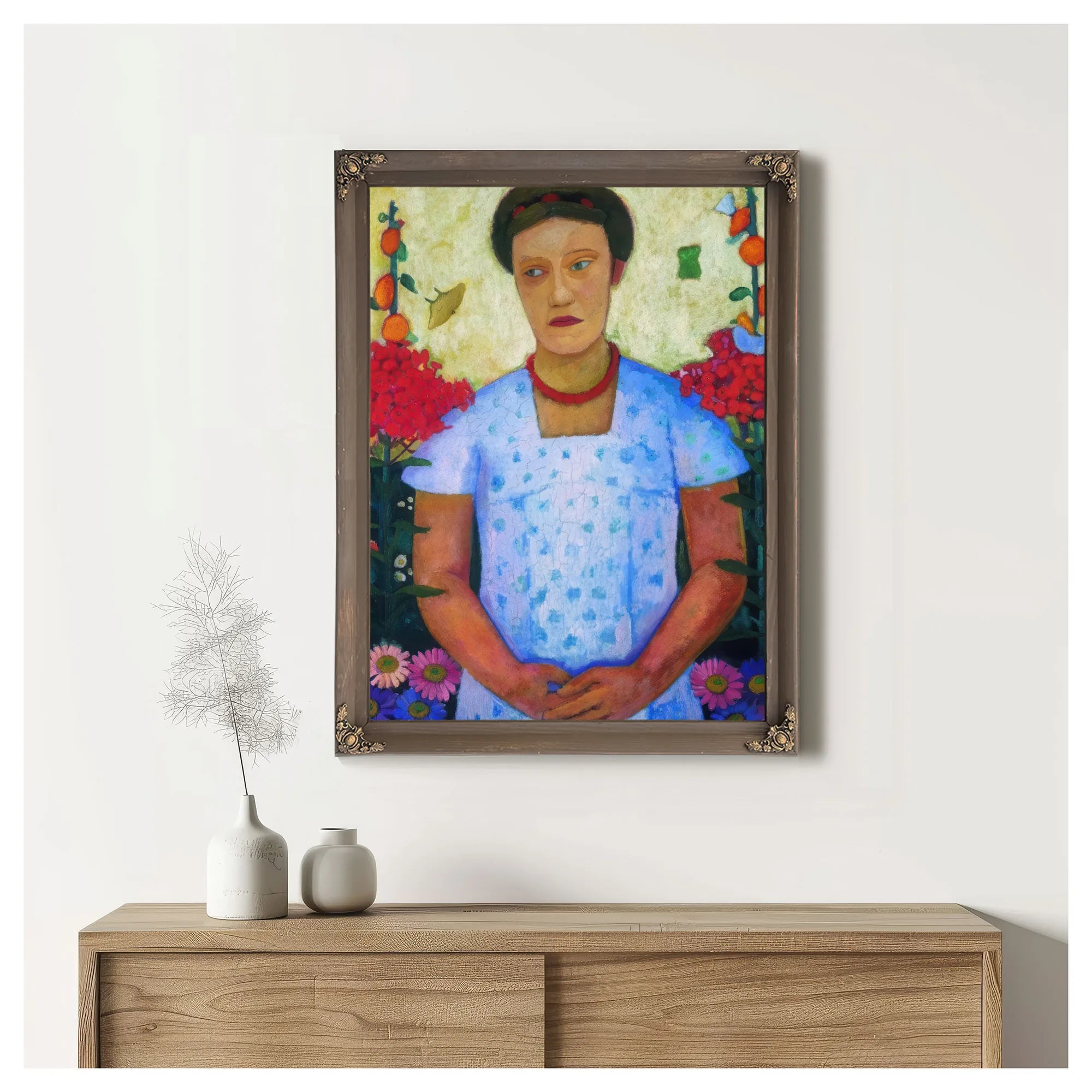 Portrait Of Lee Hoetger With Flowers 1906 By Paula Modersohn Becker Fine Art Print