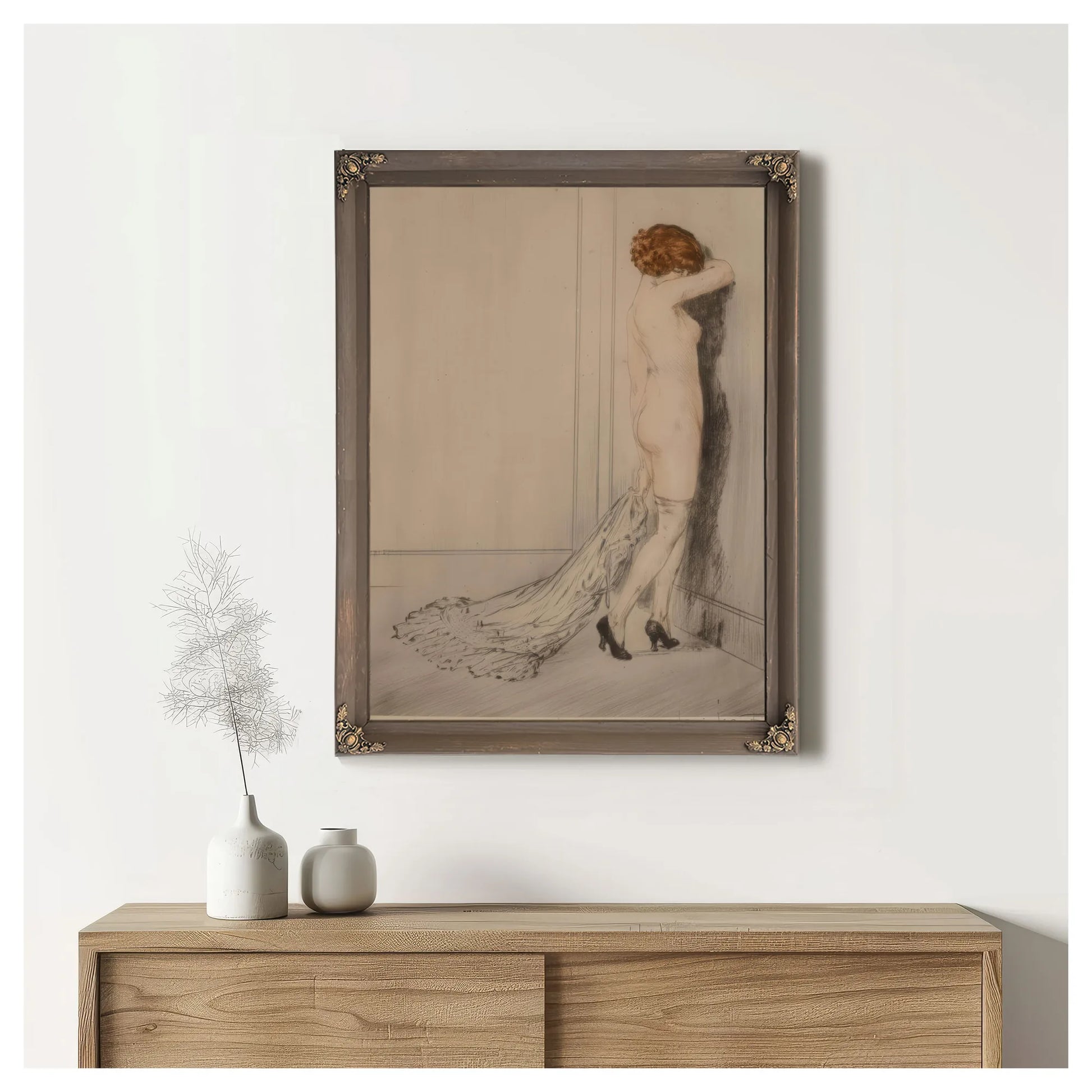 Flirtation Circa 1914 By Louis Icart Fine Art Print