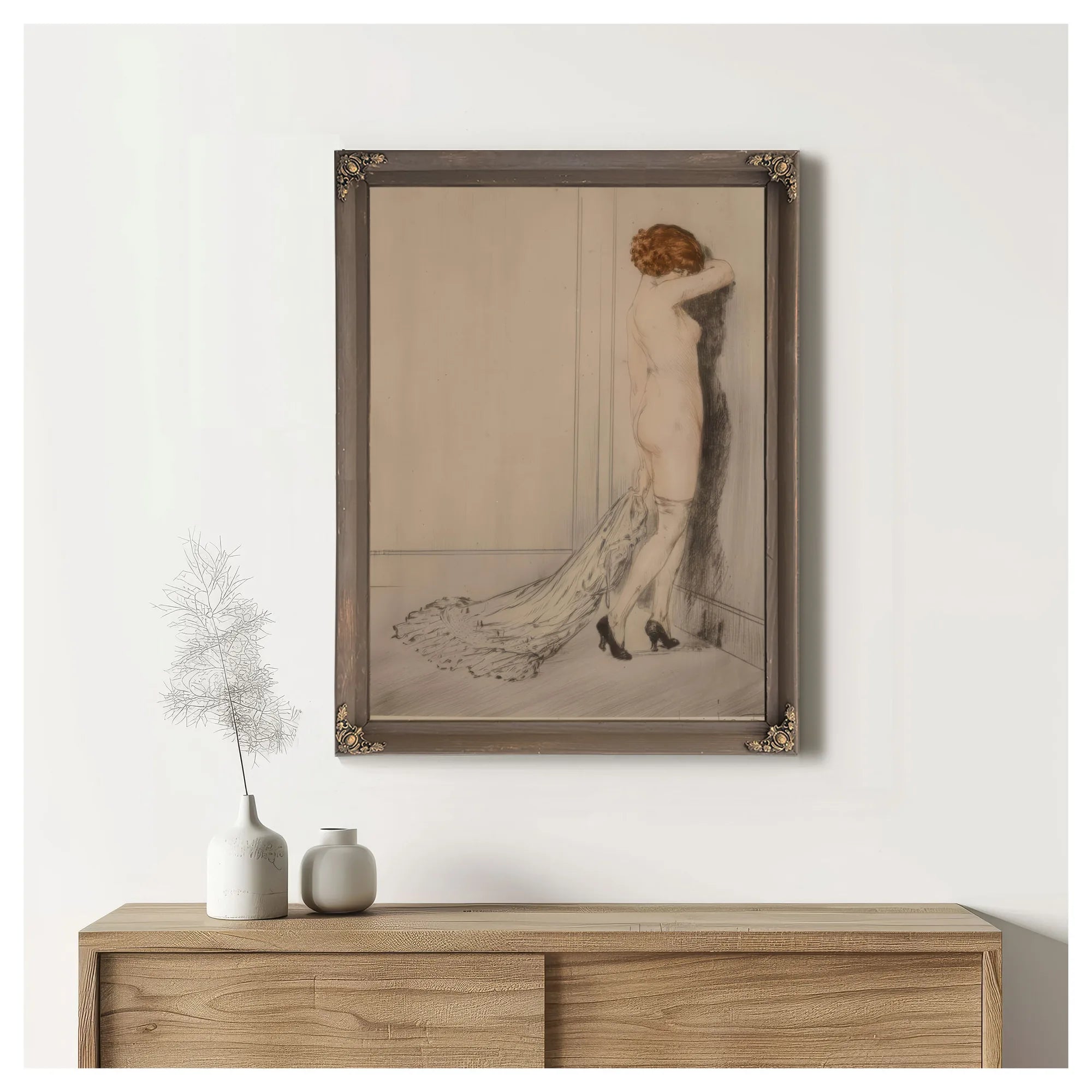 Flirtation Circa 1914 By Louis Icart Fine Art Print