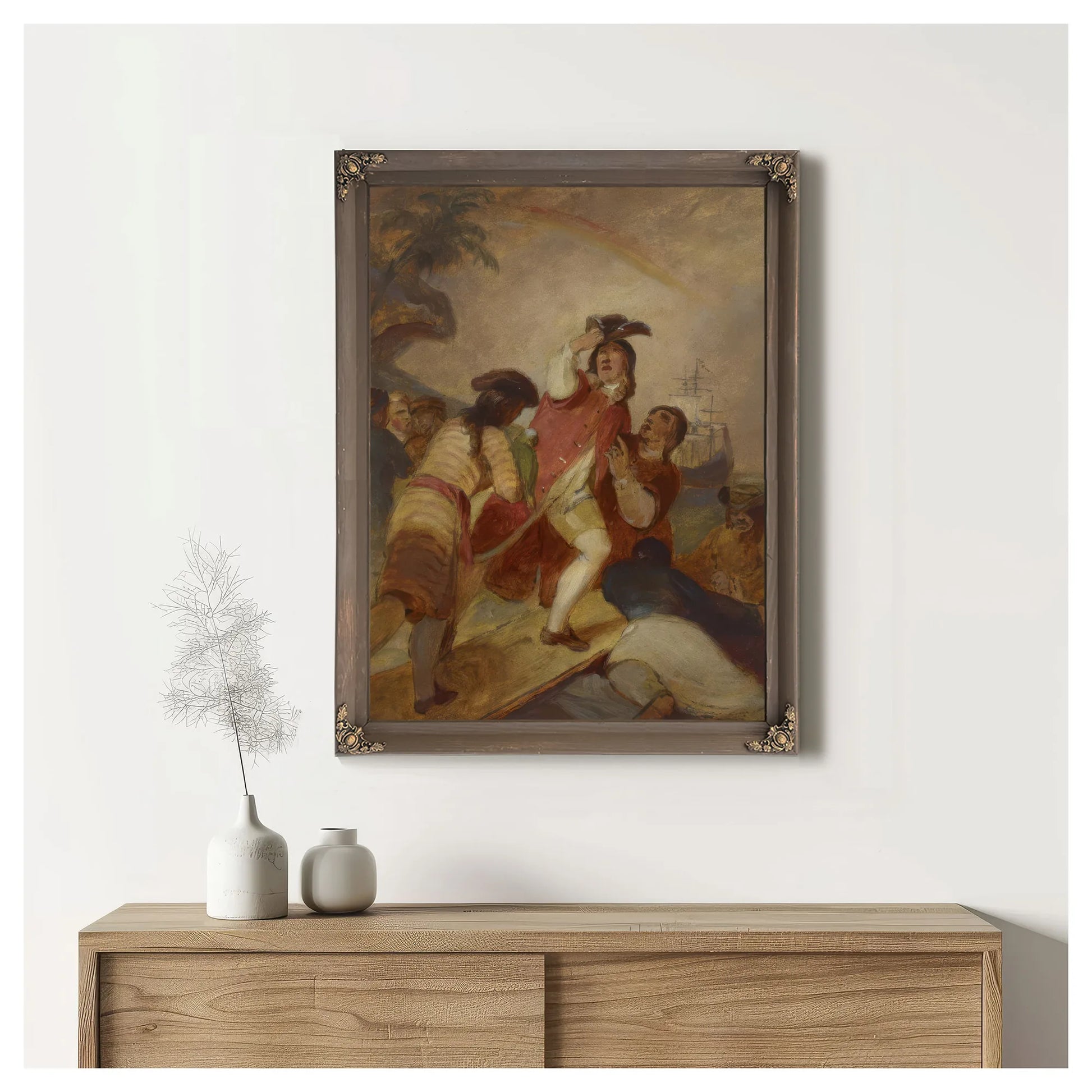 Robinson Crusoe And His Man Friday Leave The Island By Thomas Sully Fine Art Print