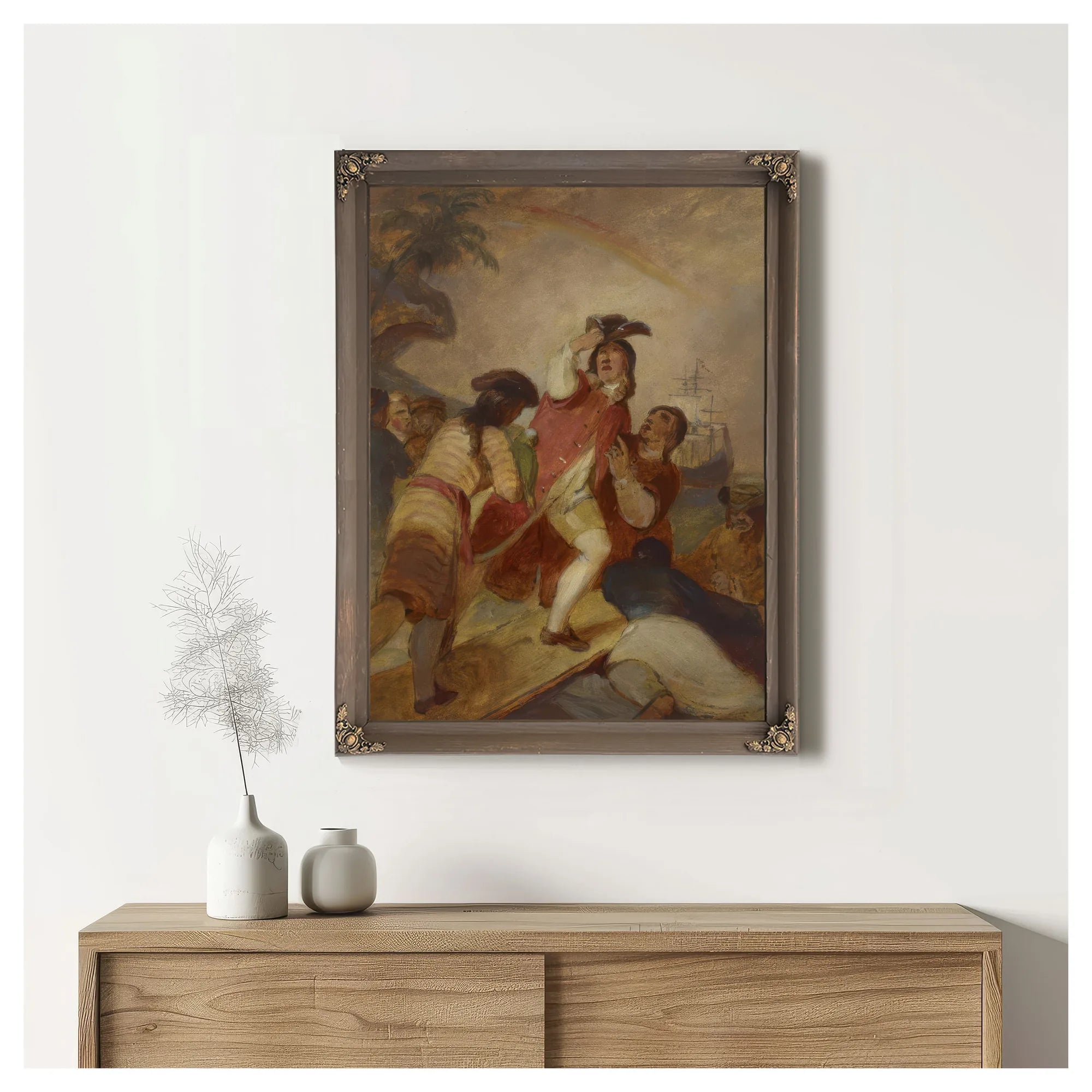 Robinson Crusoe And His Man Friday Leave The Island By Thomas Sully Fine Art Print