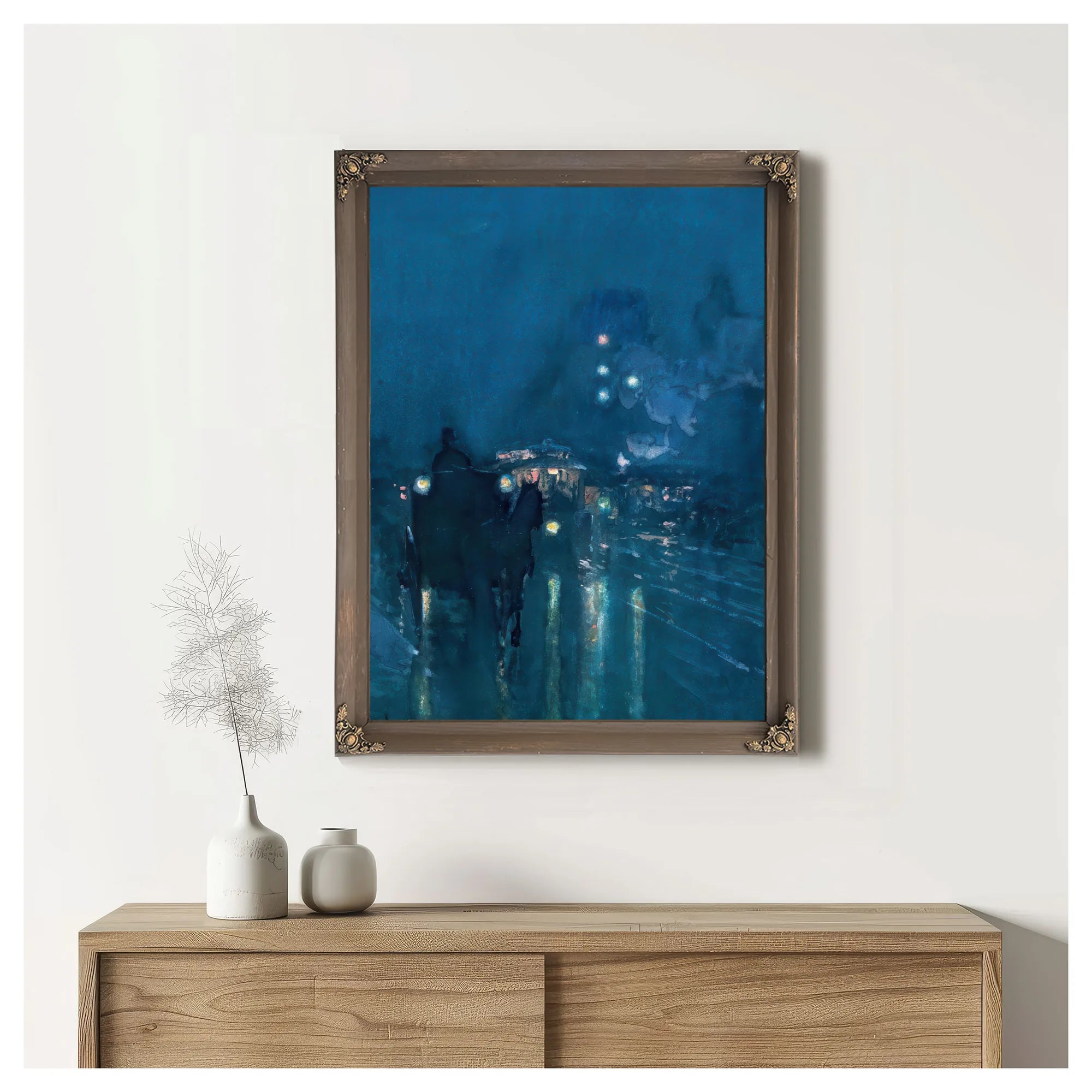 Nocturne Railway Crossing Chicago By Childe Hassam Fine Art Print
