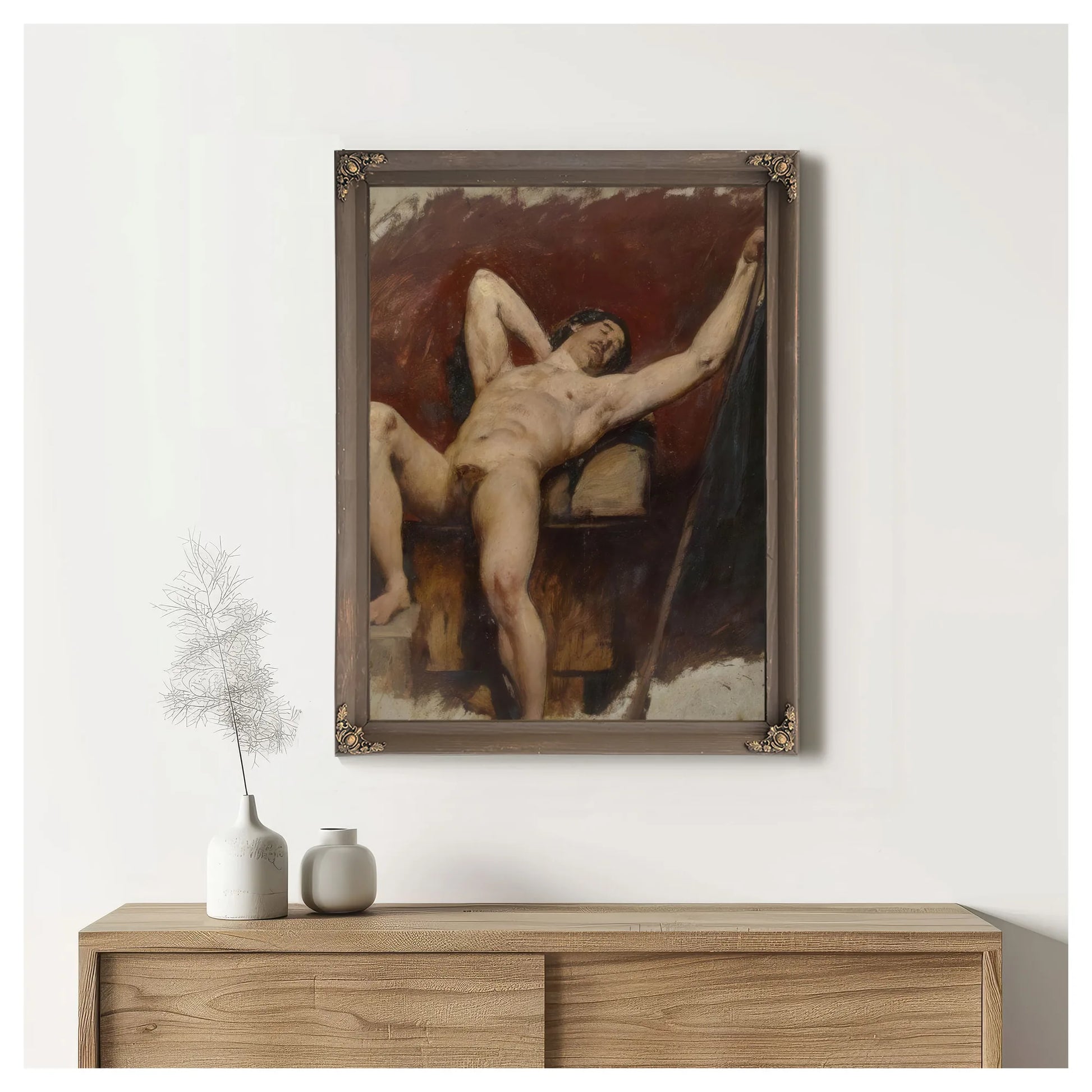 Reclining Male Nude, Raised Right Knee By William Etty Fine Art Print