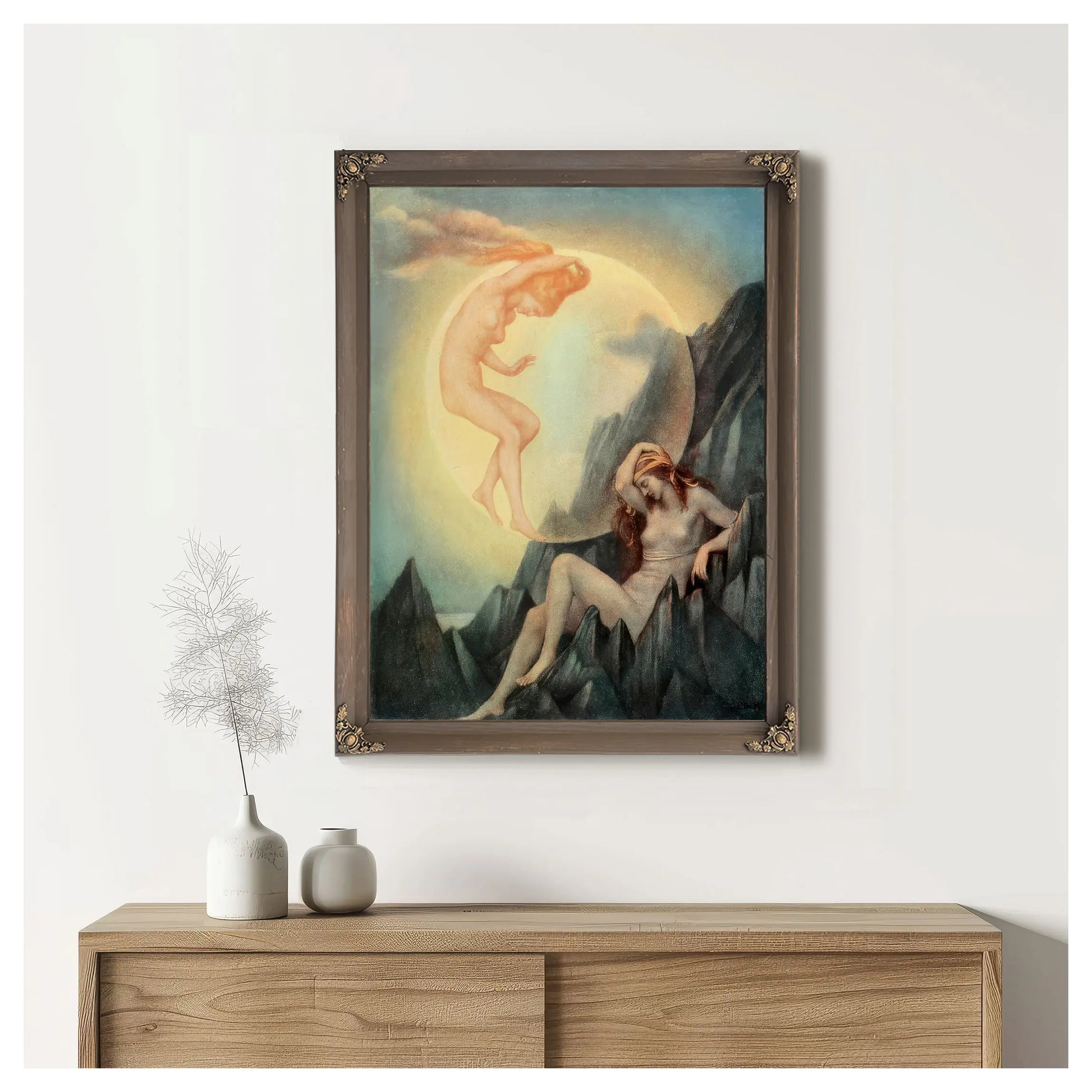 The Sleeping Earth And Wakening Moon by Evelyn De Morgan
