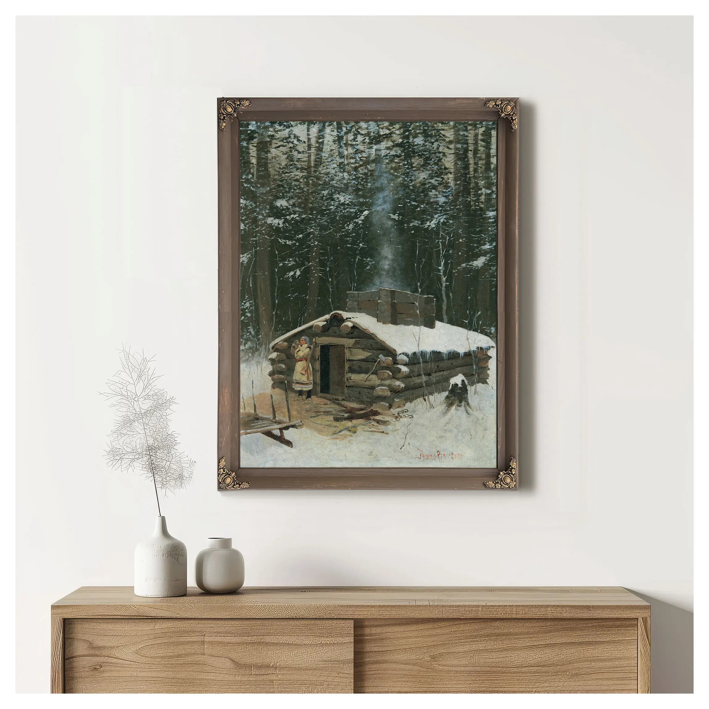 Antoine S Cabin by Frederic Remington