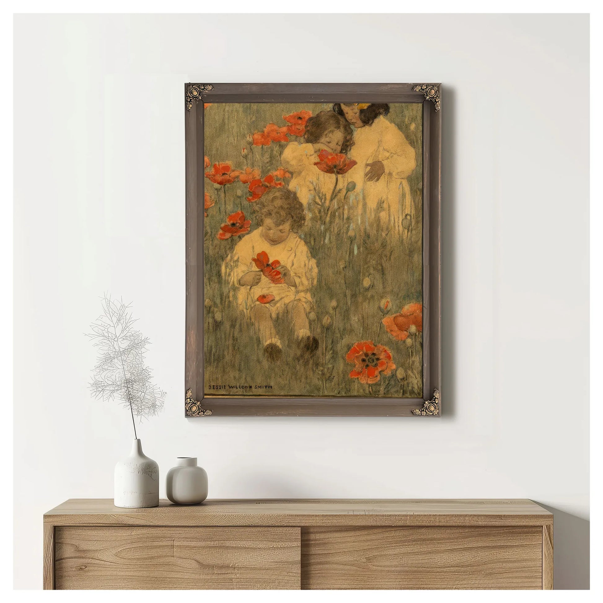 Among The Poppies The Child In A Garden Scribners Magazine Interior Illustration December 1903 By Jessie Willcox Smith Fine Art Print
