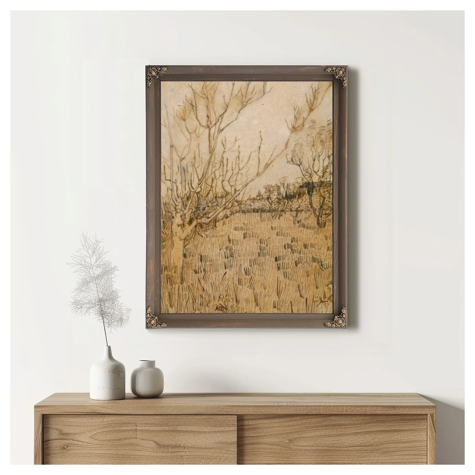 Orchard With Arles In The Background By Vincent Van Gogh Fine Art Print