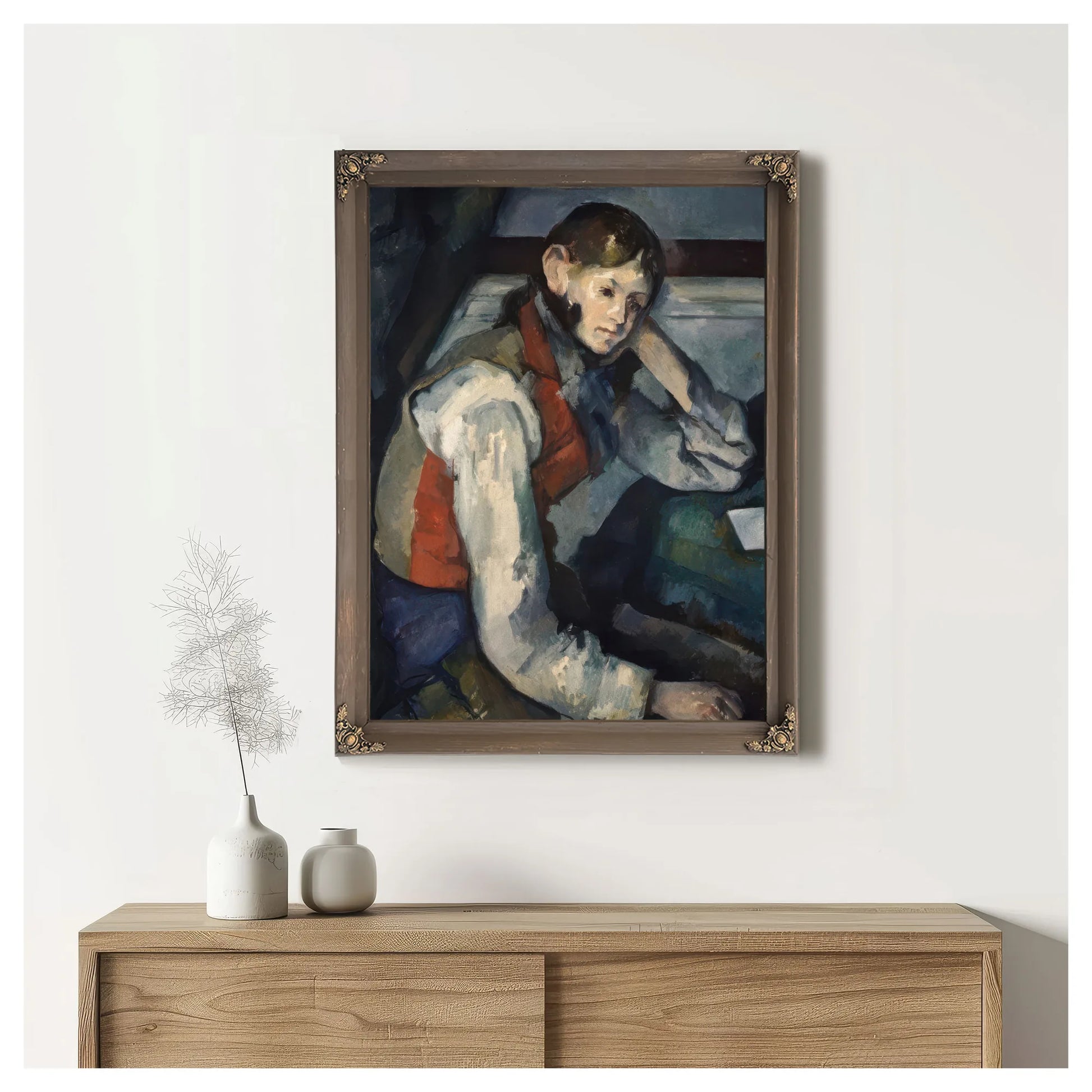 Boy In A Red Waistcoat 1 By Paul Cezanne Fine Art Print