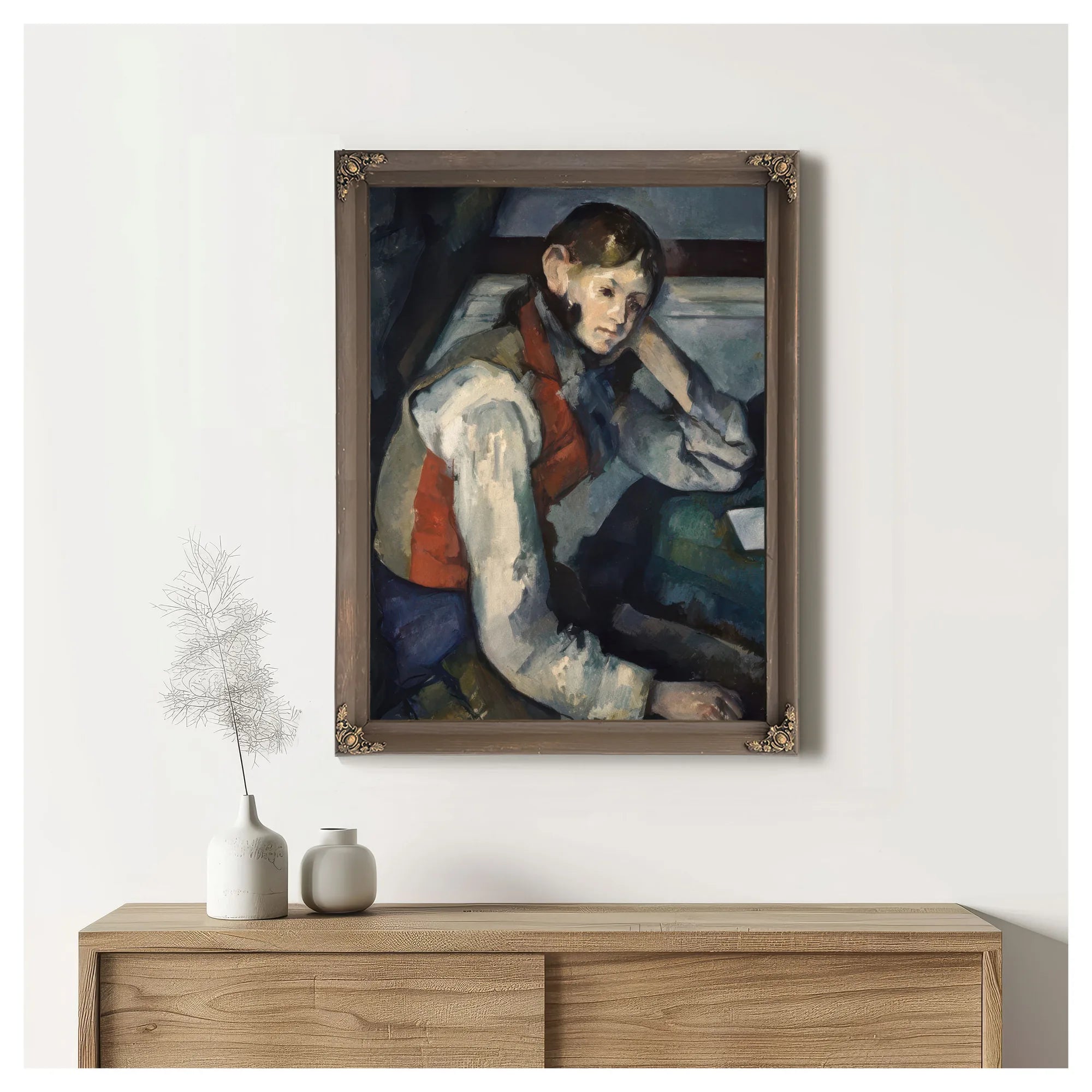 Boy In A Red Waistcoat 1 By Paul Cezanne Fine Art Print