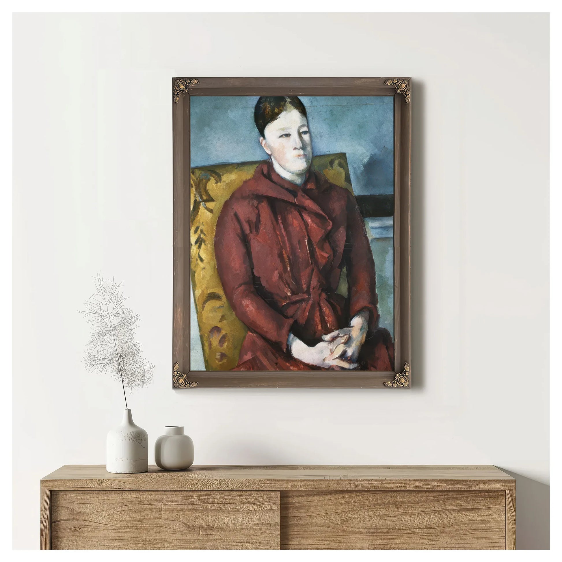 Madame Cezanne In A Yellow Armchair By Paul Cezanne Fine Art Print