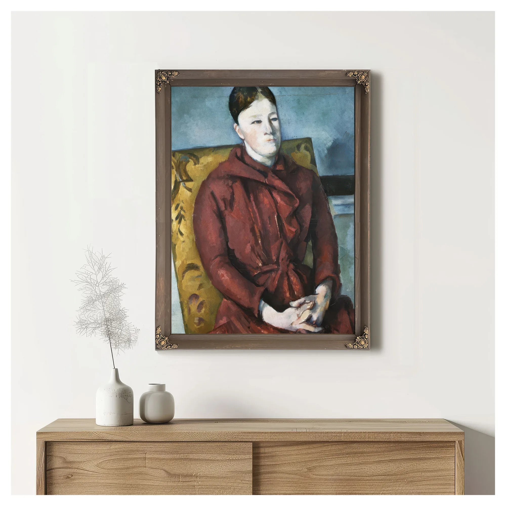 Madame Cezanne In A Yellow Armchair By Paul Cezanne Fine Art Print
