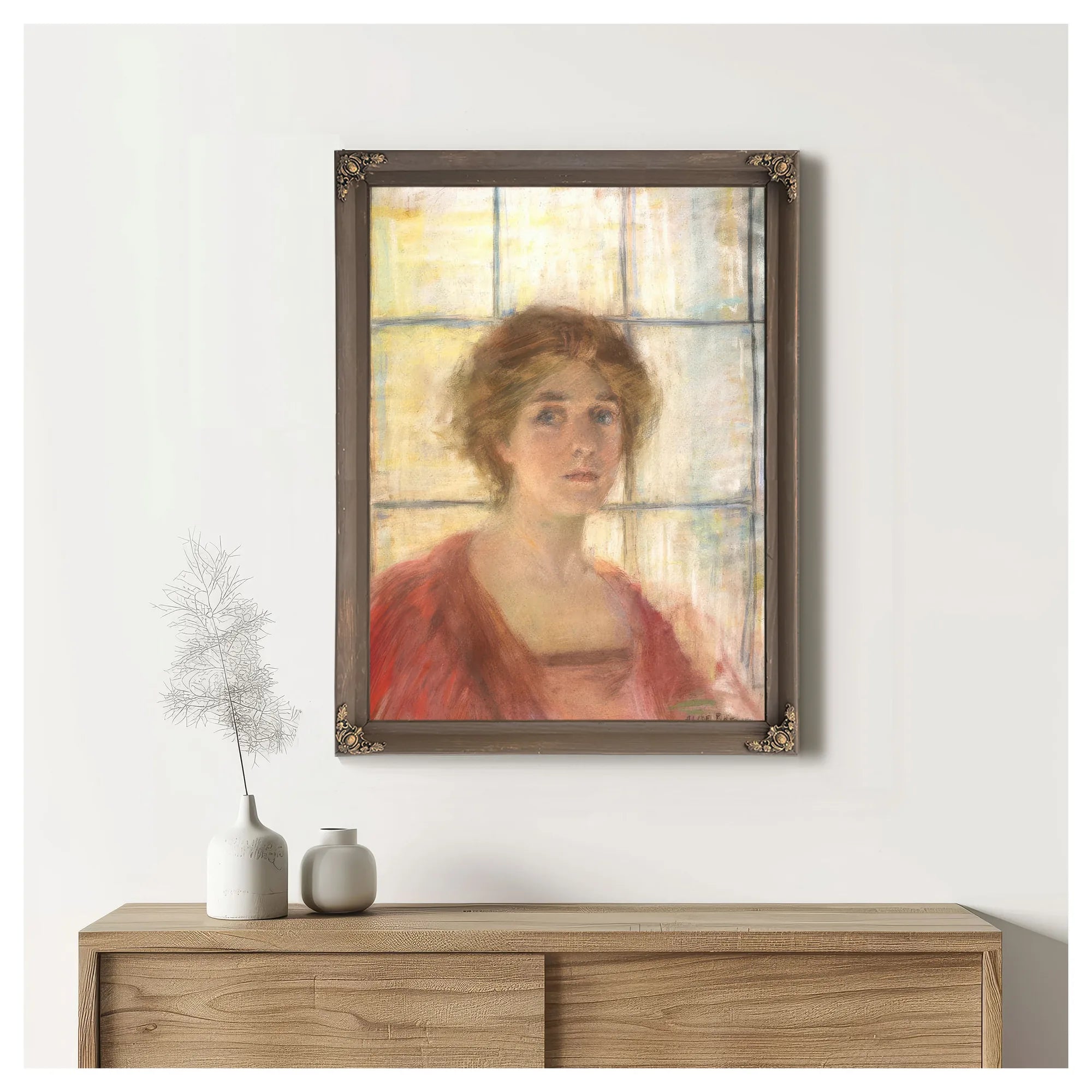 Against The Window By Alice Pike Barney Fine Art Print