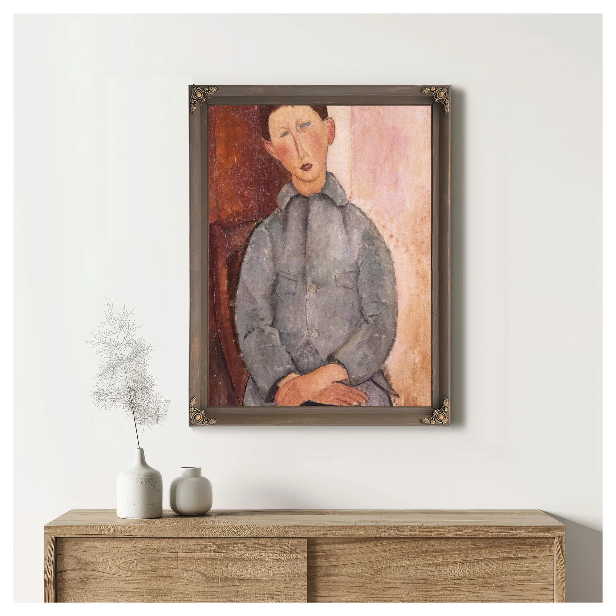 Boy In A Blue Shirt By Amedeo Modigliani Fine Art Print