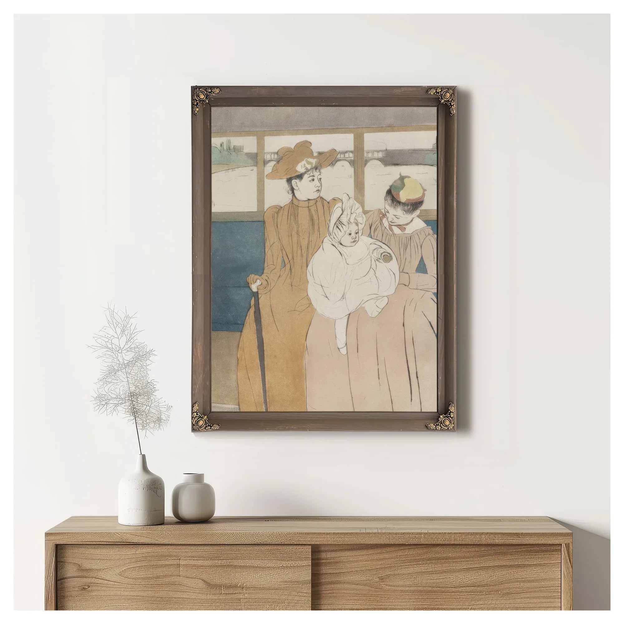 In The Omnibus By Mary Cassatt Fine Art Print