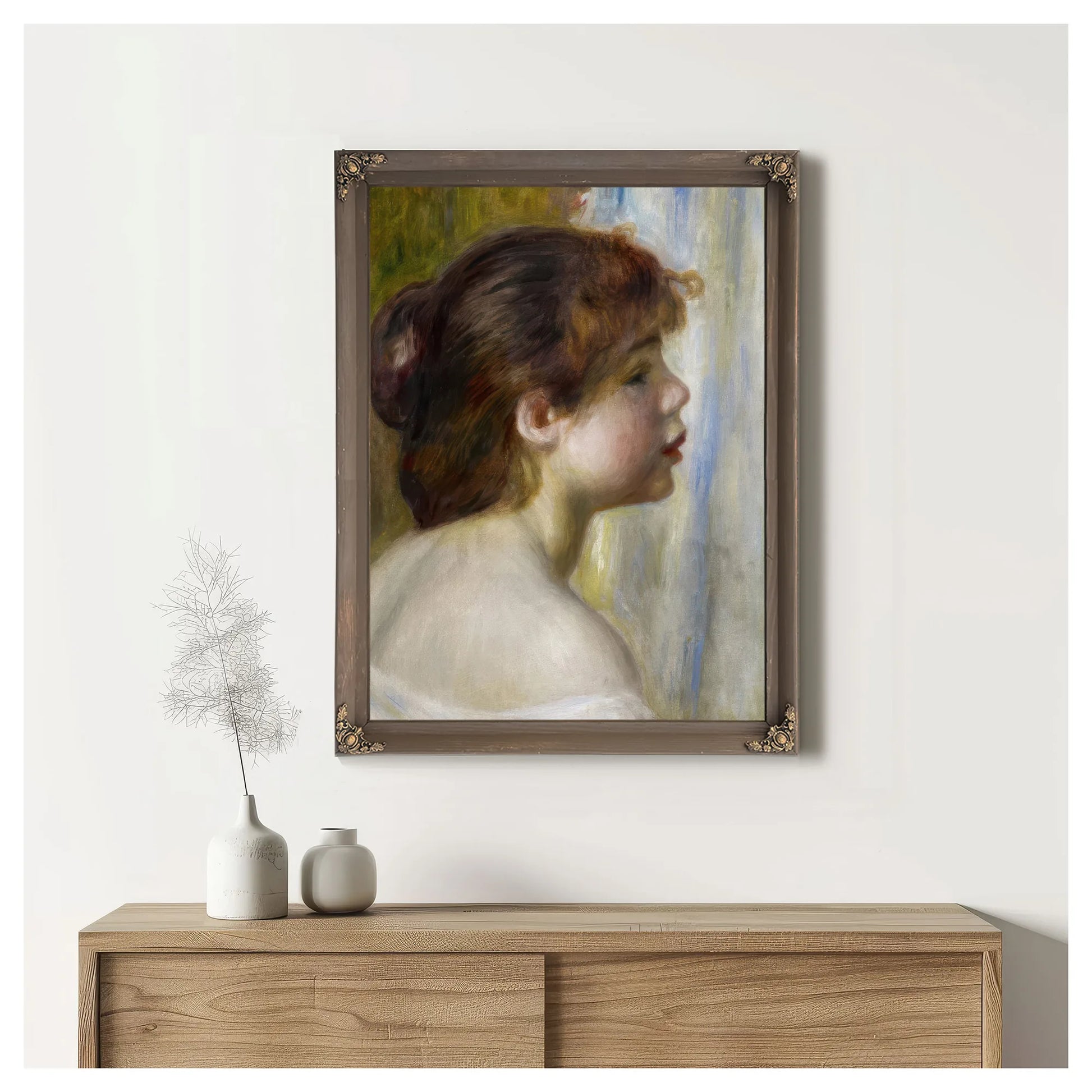 Head Of A Young Woman By Pierre Auguste Renoir Fine Art Print