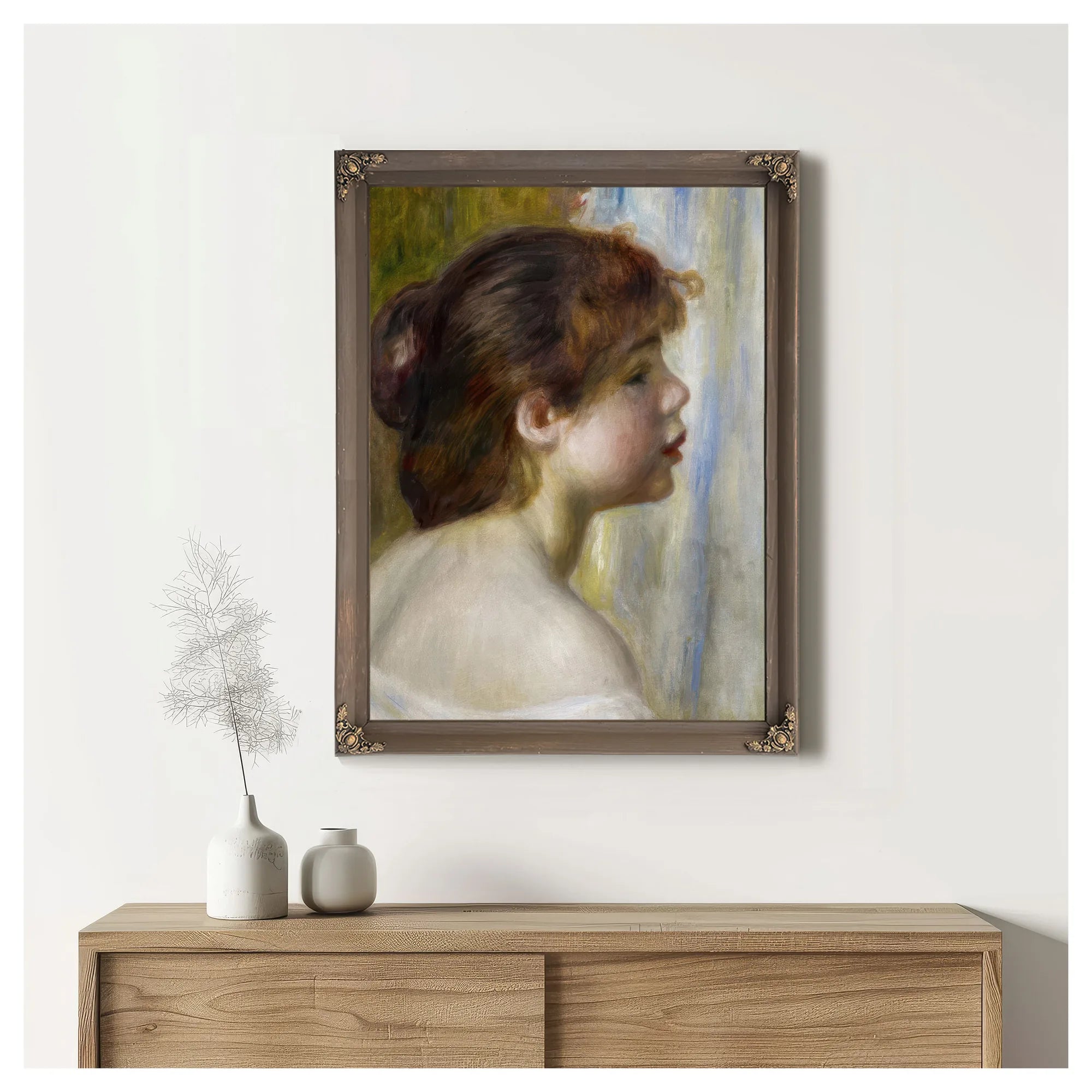 Head Of A Young Woman By Pierre Auguste Renoir Fine Art Print