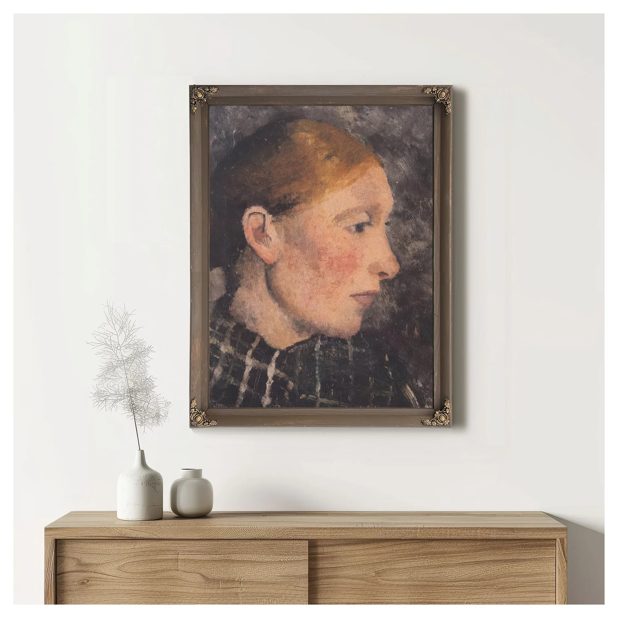 Head Of A Peasant Woman In Profile By Paula Modersohn Becker Fine Art Print