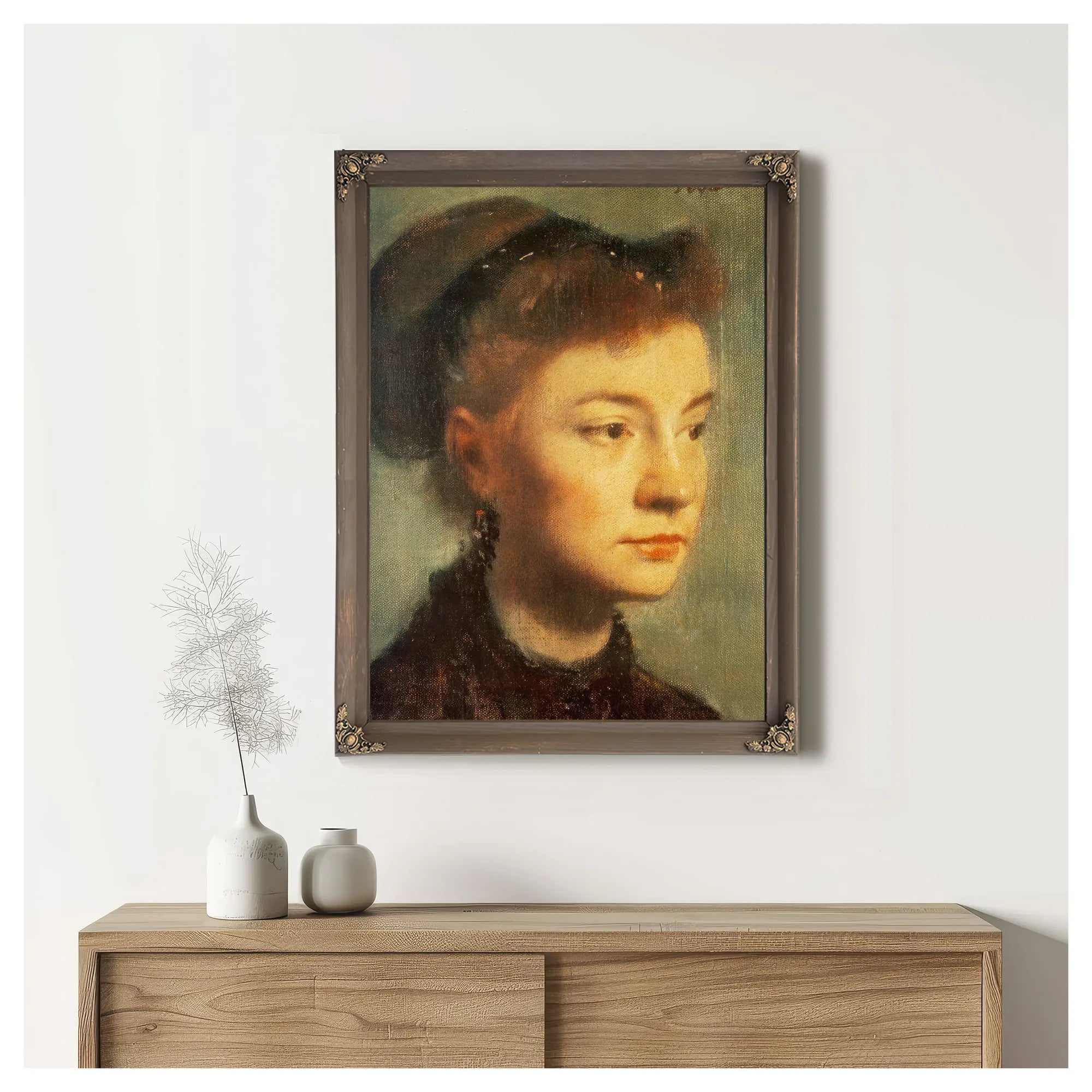 Head Of A Yound Woman 1867 By Edgar Degas Fine Art Print