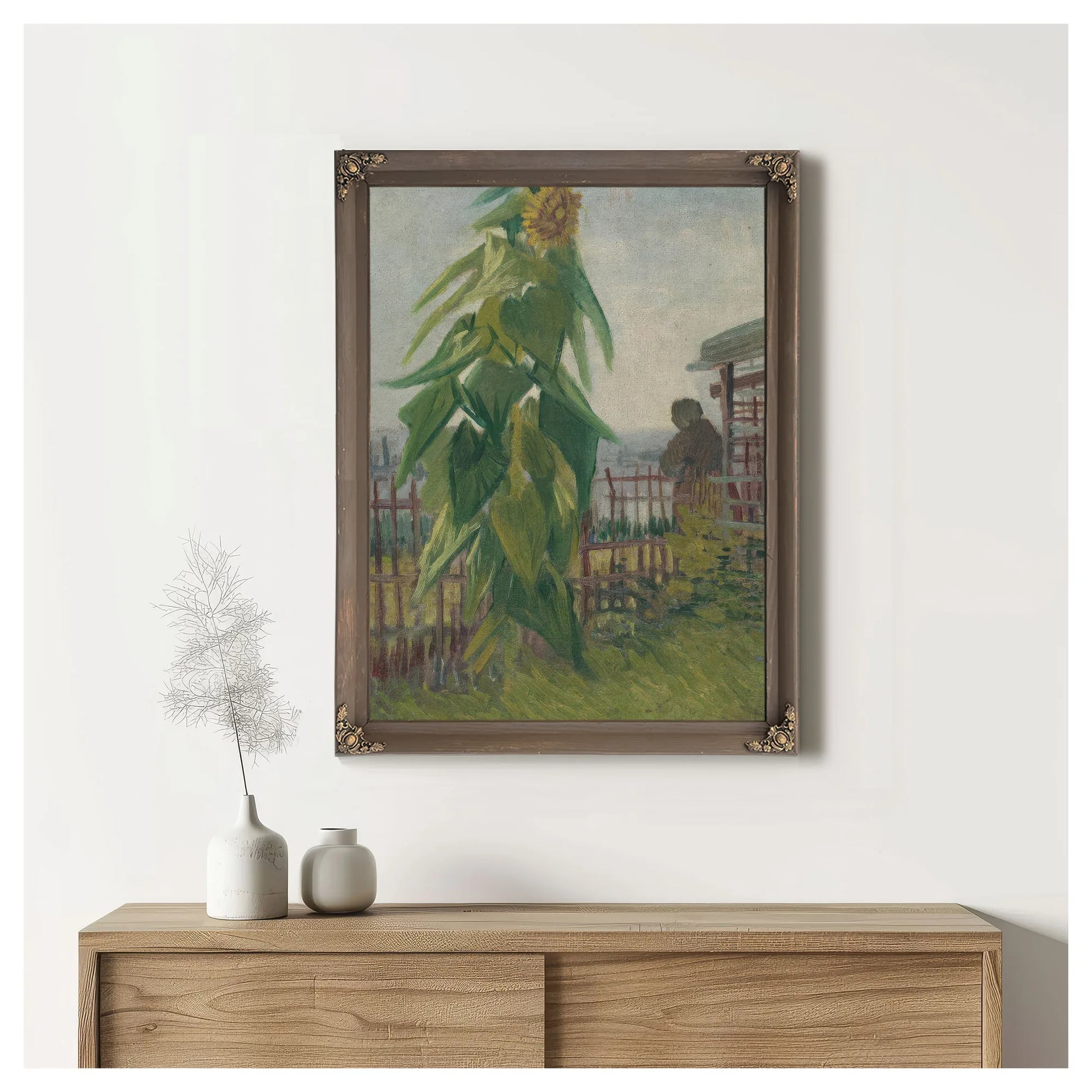 Allotment With Sunflower By Vincent Van Gogh Fine Art Print