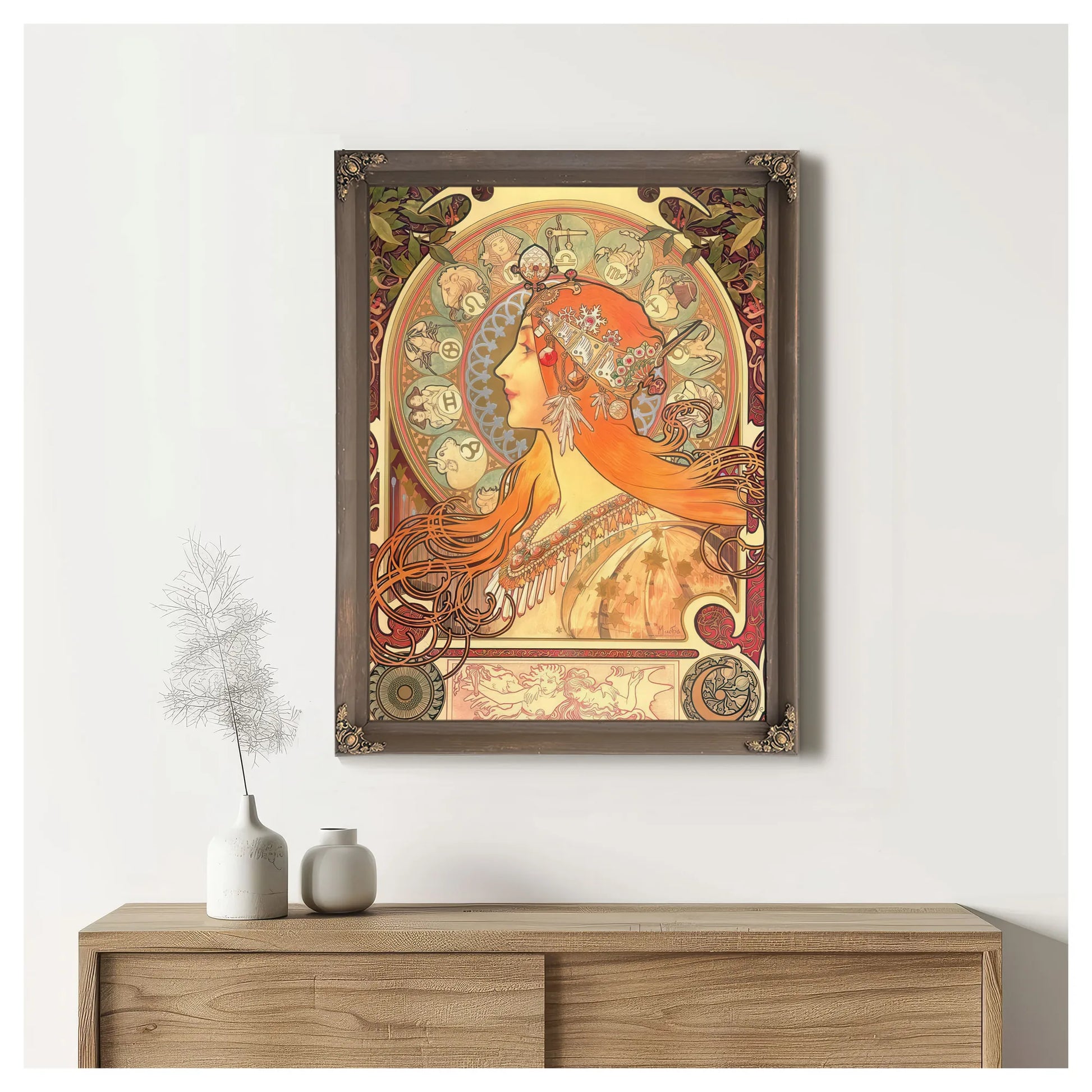 Zodiac By Alphonse Mucha Fine Art Print