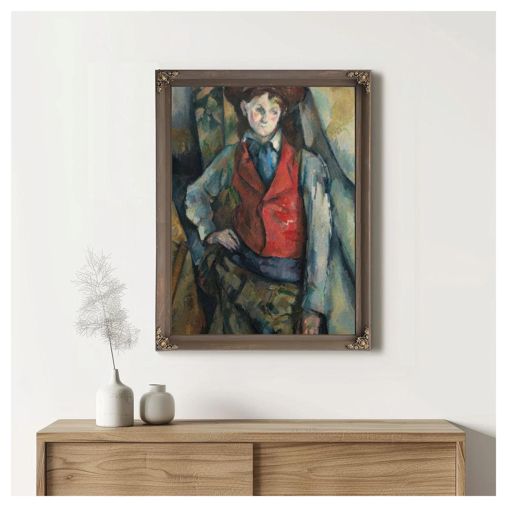 Boy In A Red Waistcoat 1890 By Paul Cezanne Fine Art Print