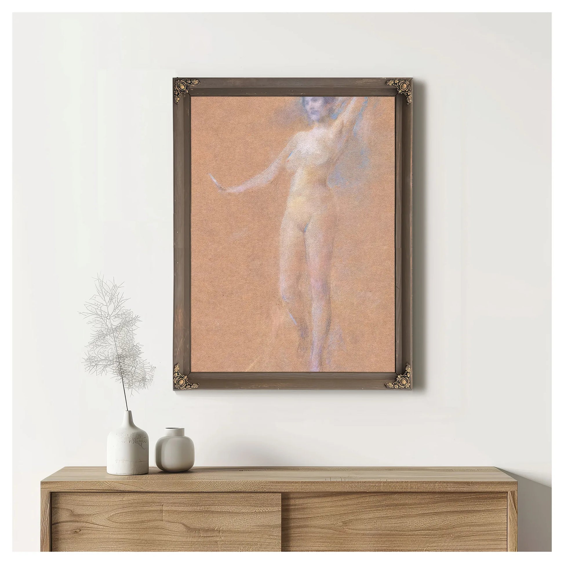 Standing Nude Figure Of A Girl By Thomas Wilmer Dewing Fine Art Print