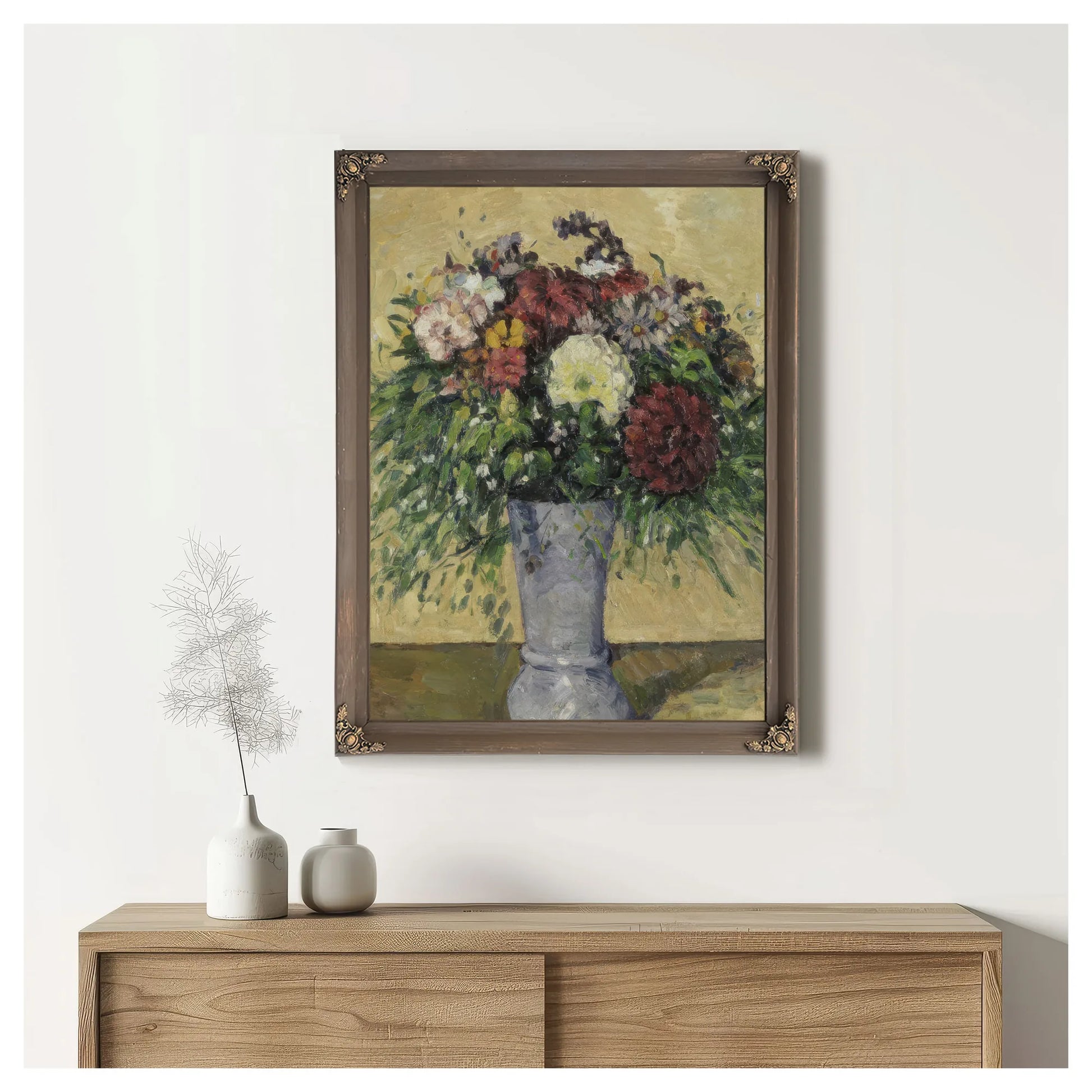 Bouquet Of Flowers In A Vase By Paul Cezanne Fine Art Print