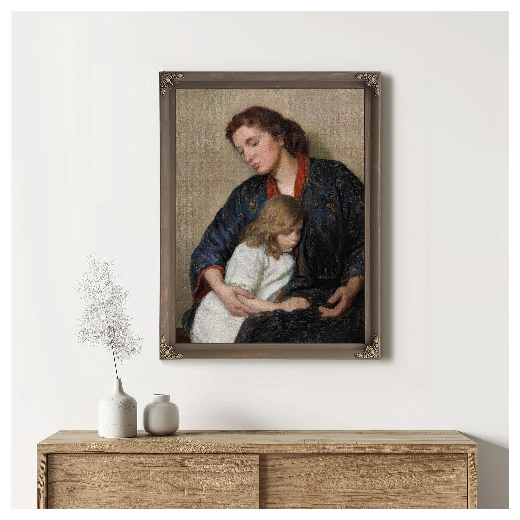 Mother, Sara And The Baby By Mary Cassatt Fine Art Print