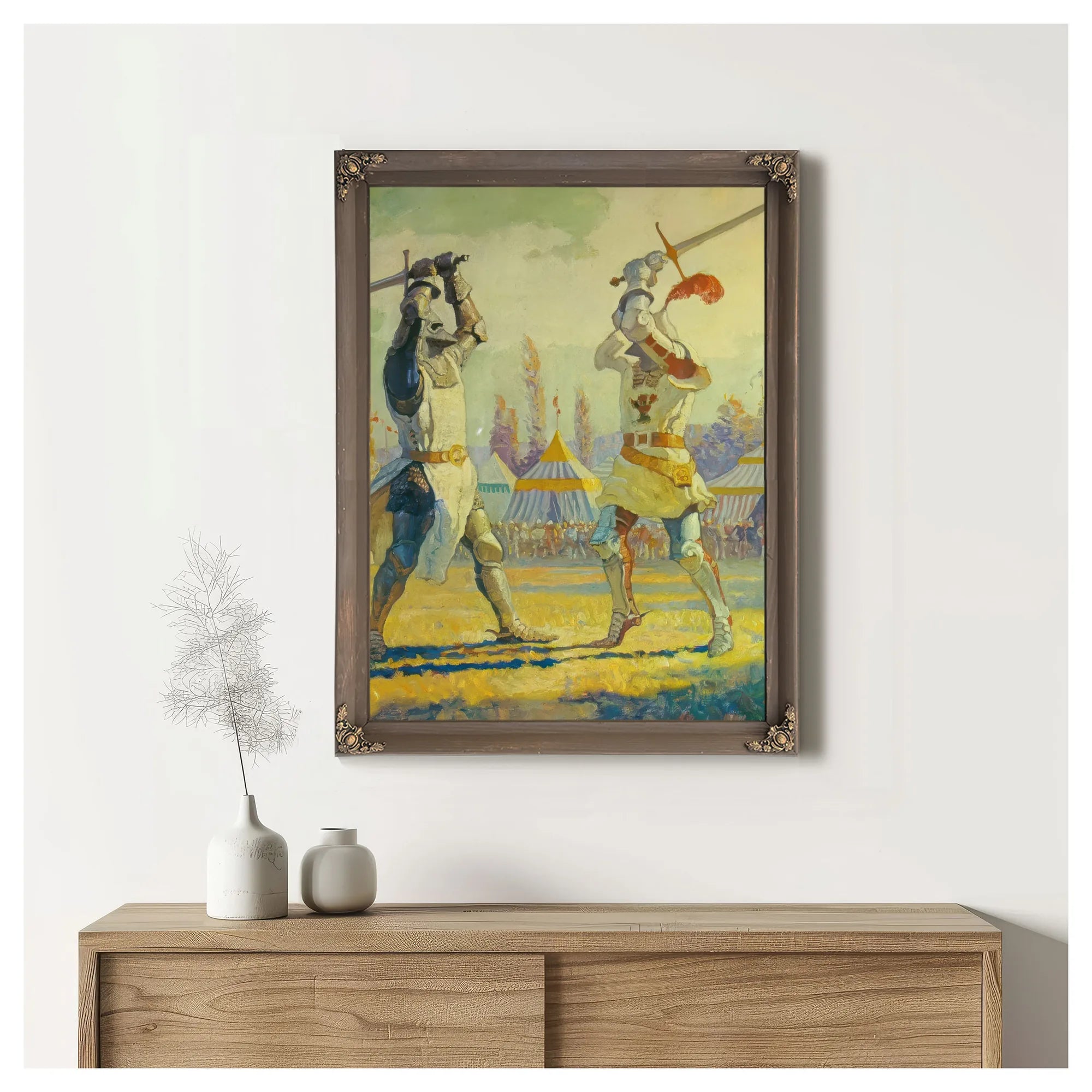 Sir Nigel Sustains Endlands Honor In The Lists By NC Wyeth Fine Art Print