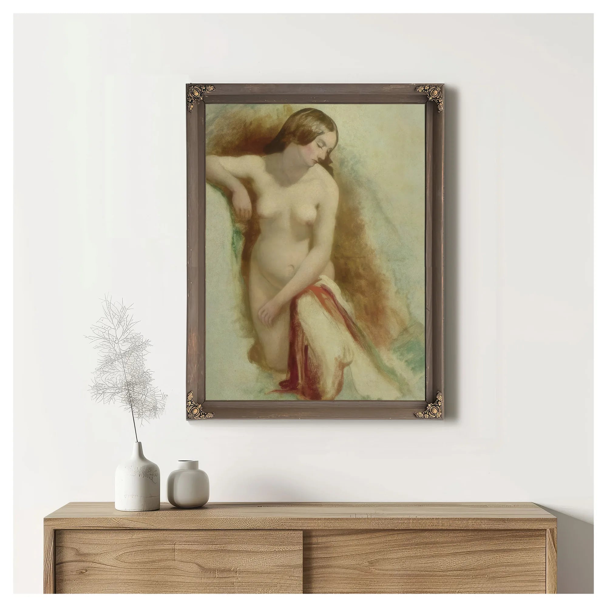 Nude Woman Kneeling 3 By William Etty Fine Art Print