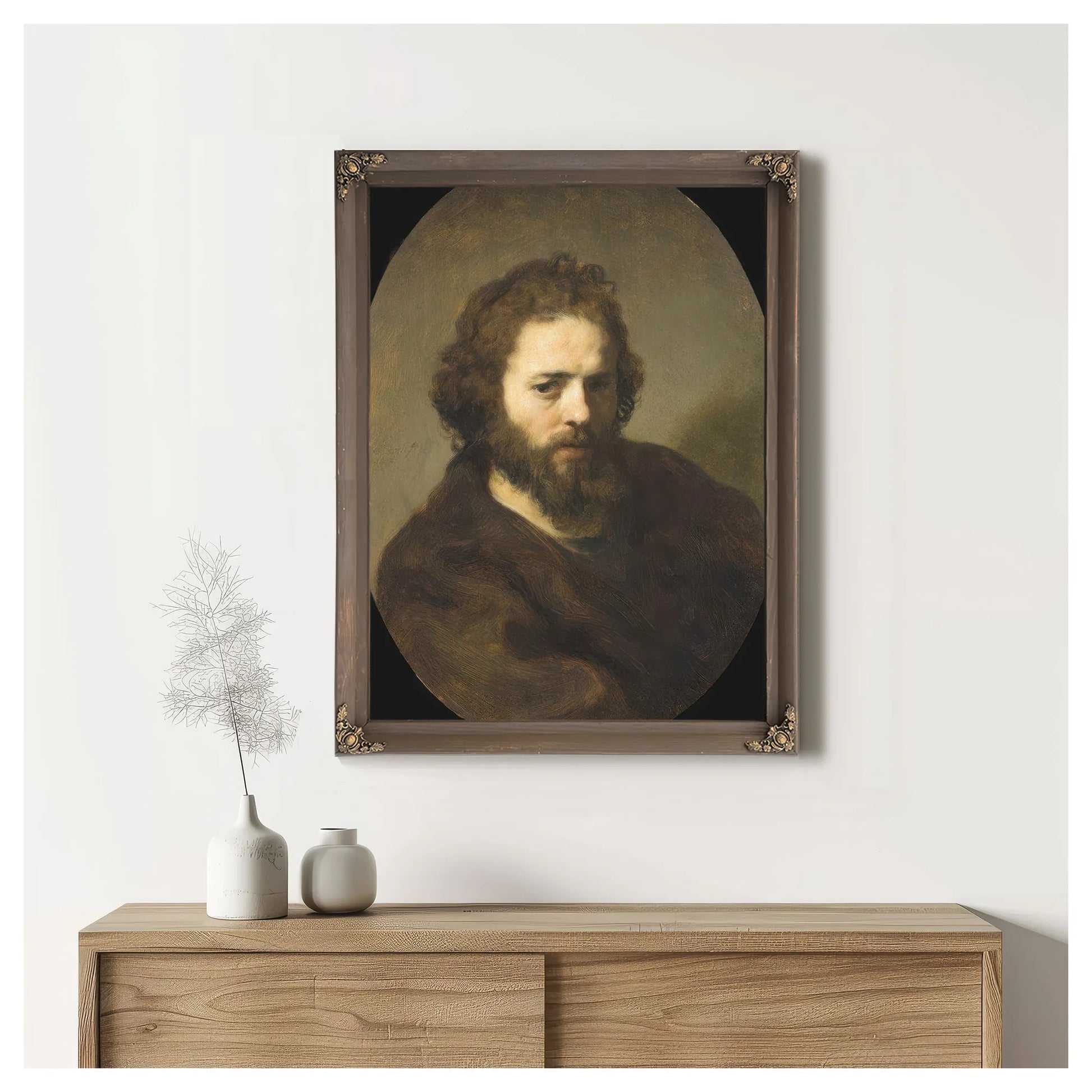 Portrait Of A Bearded Man By Rembrandt Fine Art Print