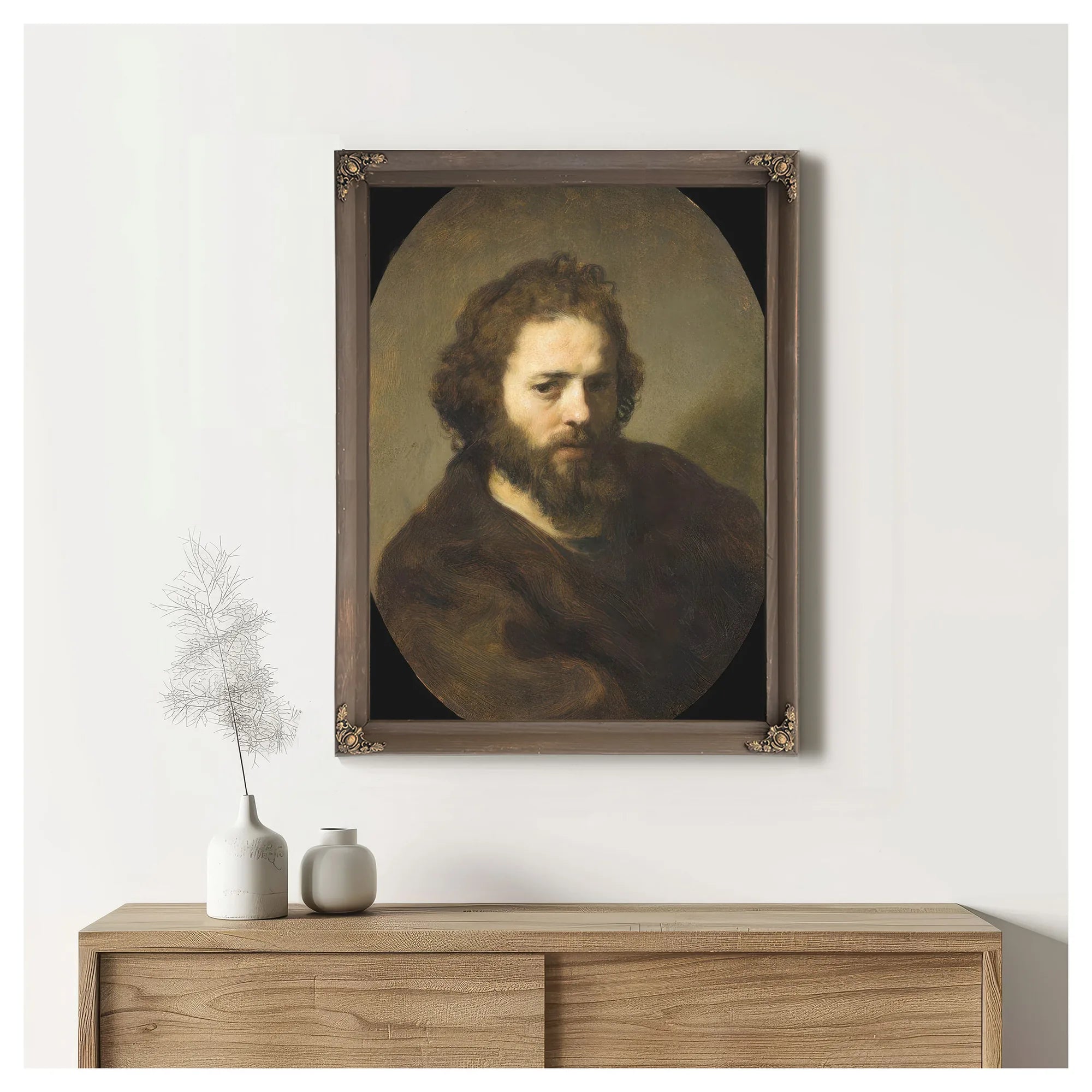 Portrait Of A Bearded Man By Rembrandt Fine Art Print